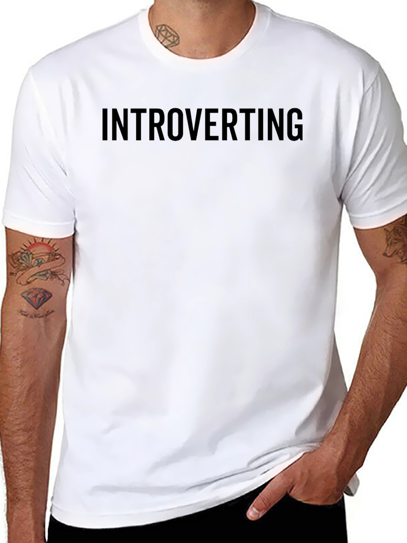 Introverting Graphic Tee - Comfortable Black T-Shirt