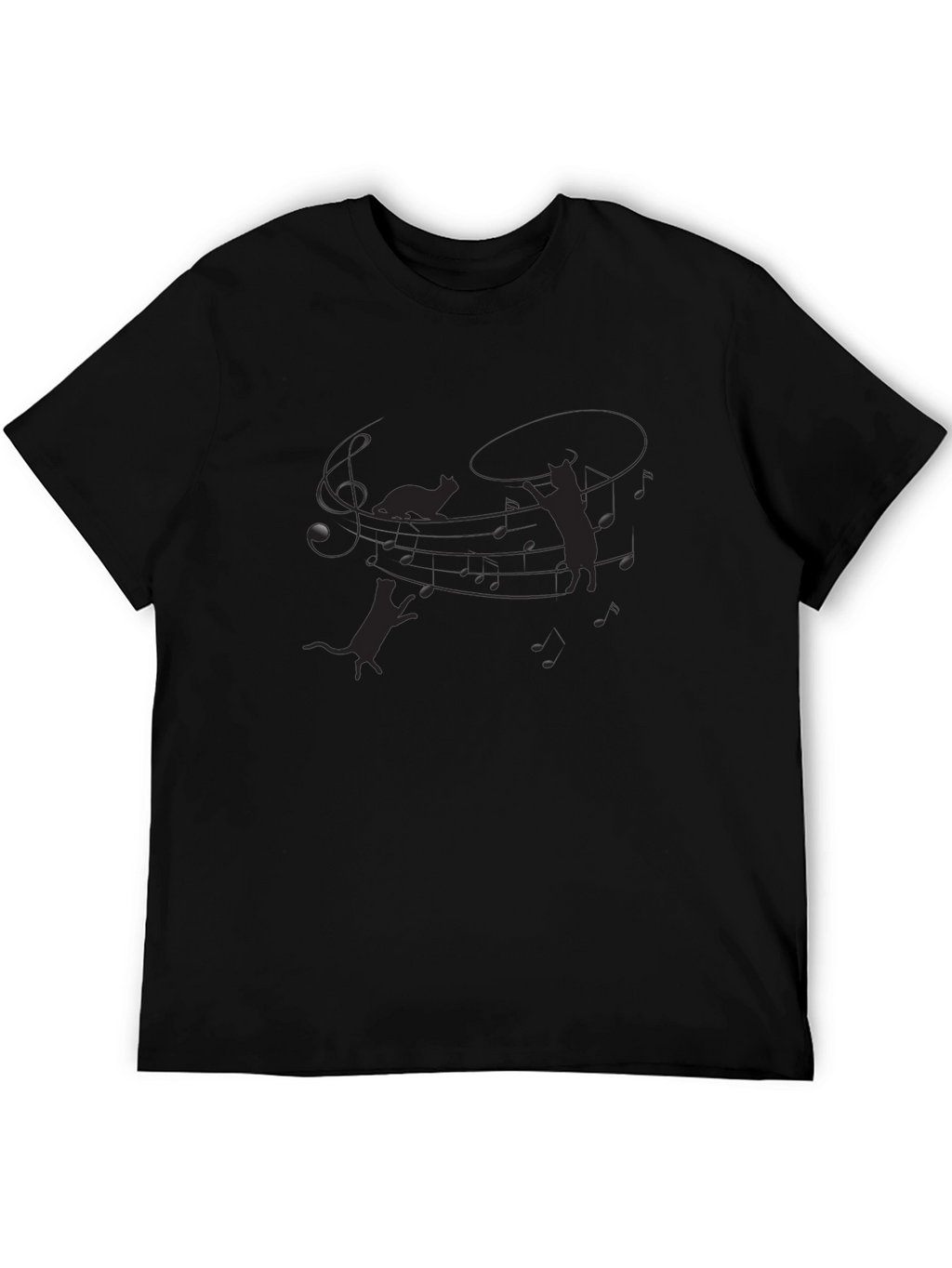 Mens Black Cat Silhouette Graphic Tee