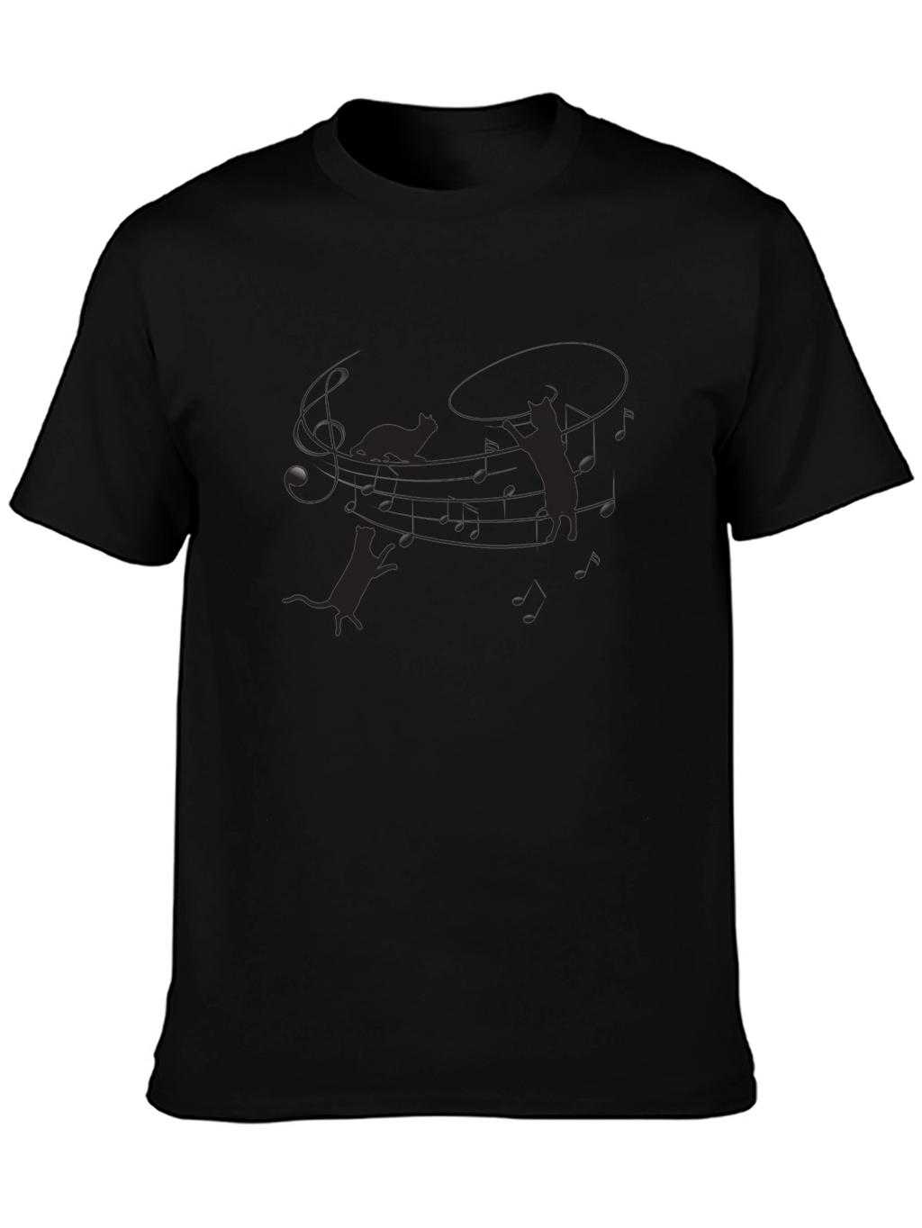 Mens Black Cat Silhouette Graphic Tee