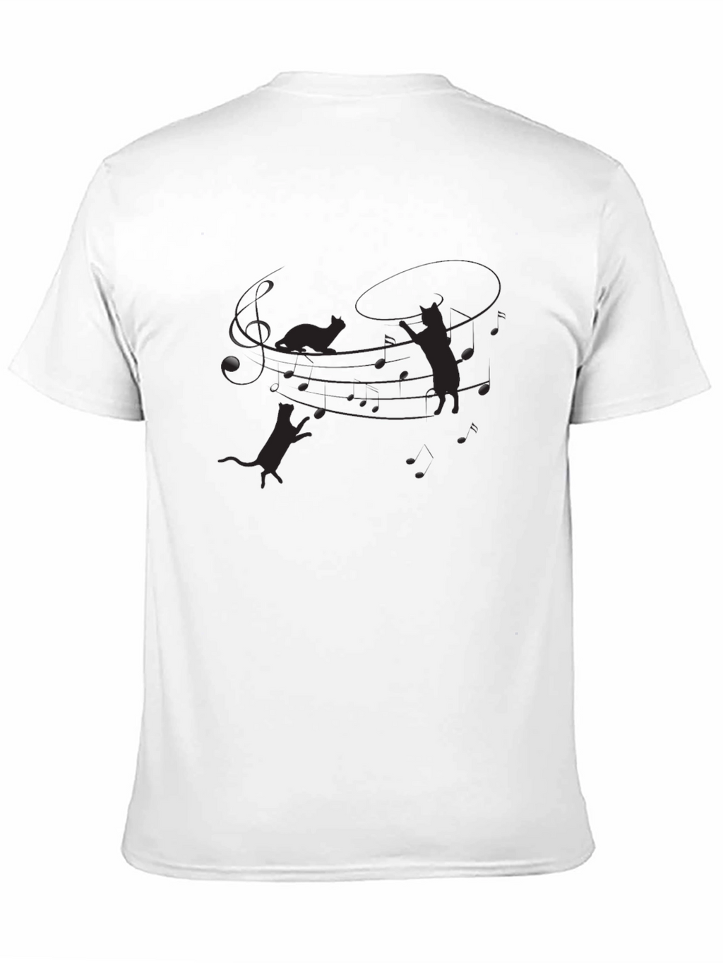 Mens Black Cat Silhouette Graphic Tee