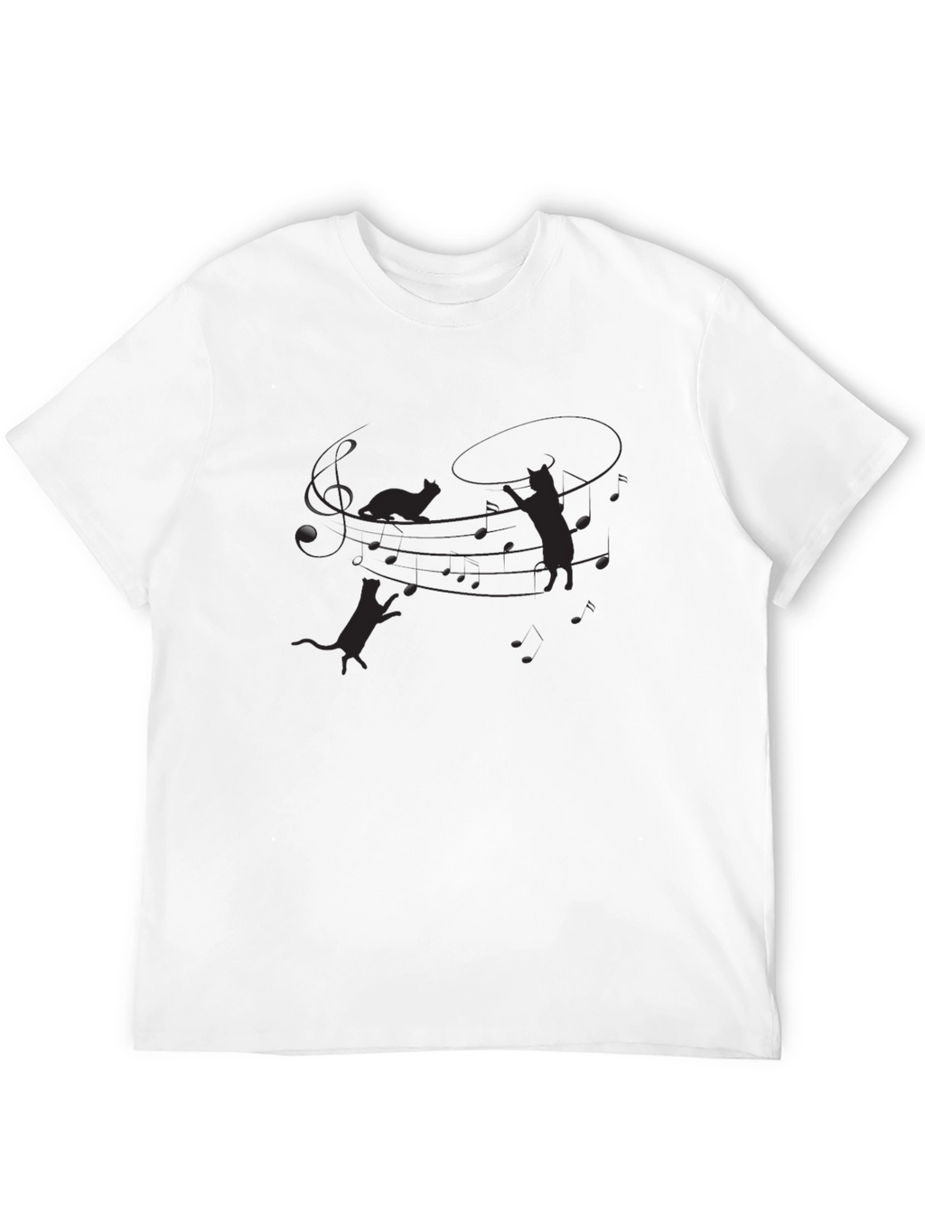 Mens Black Cat Silhouette Graphic Tee