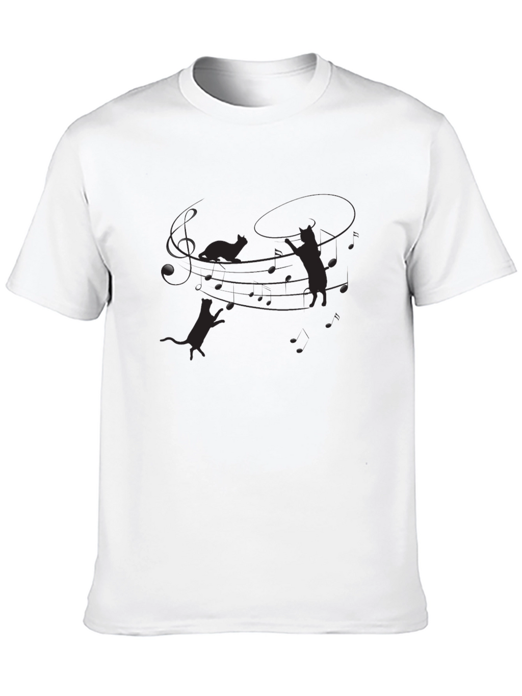 Mens Black Cat Silhouette Graphic Tee