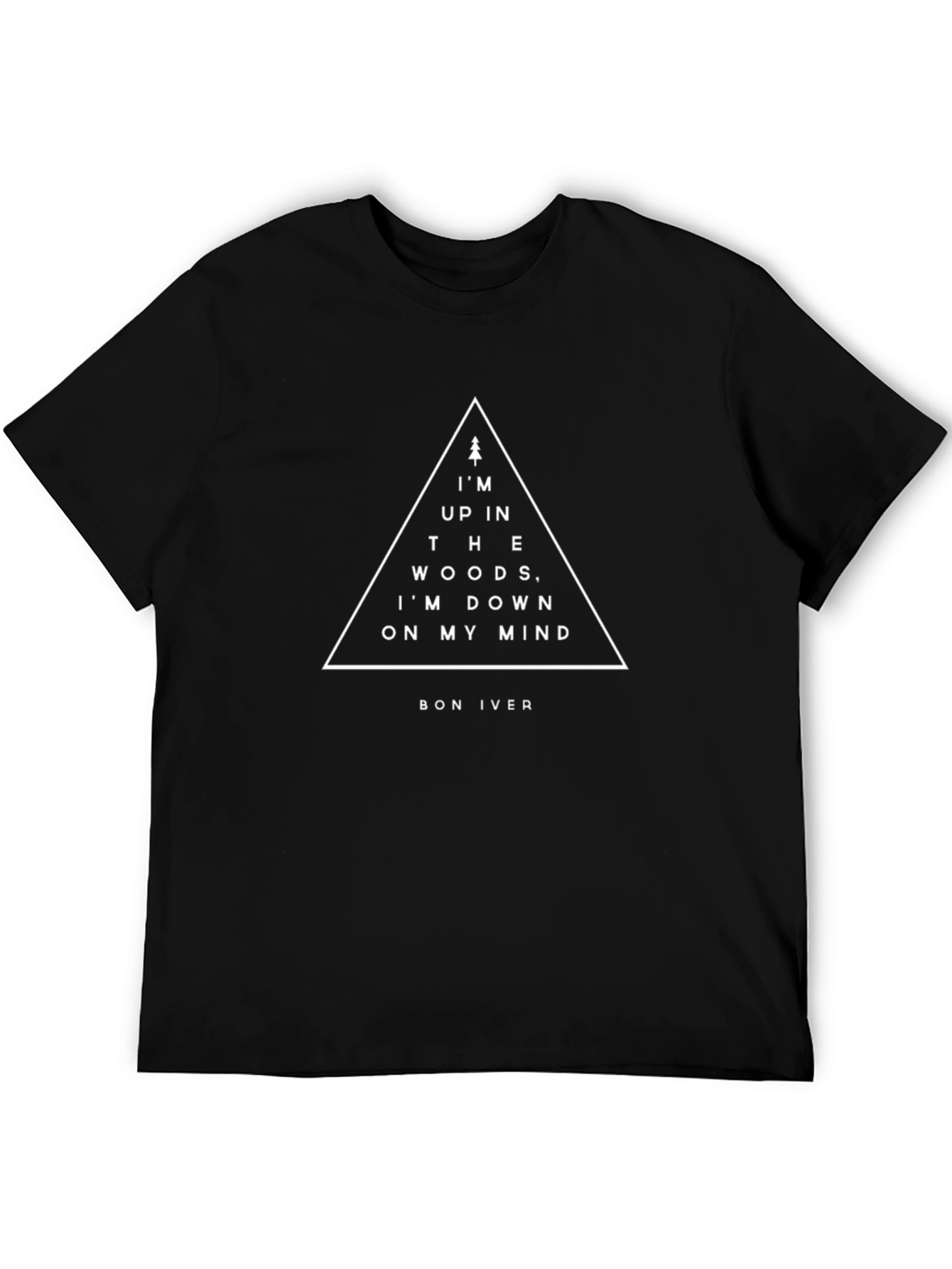 Bon Iver Triangle Graphic T-Shirt - Black