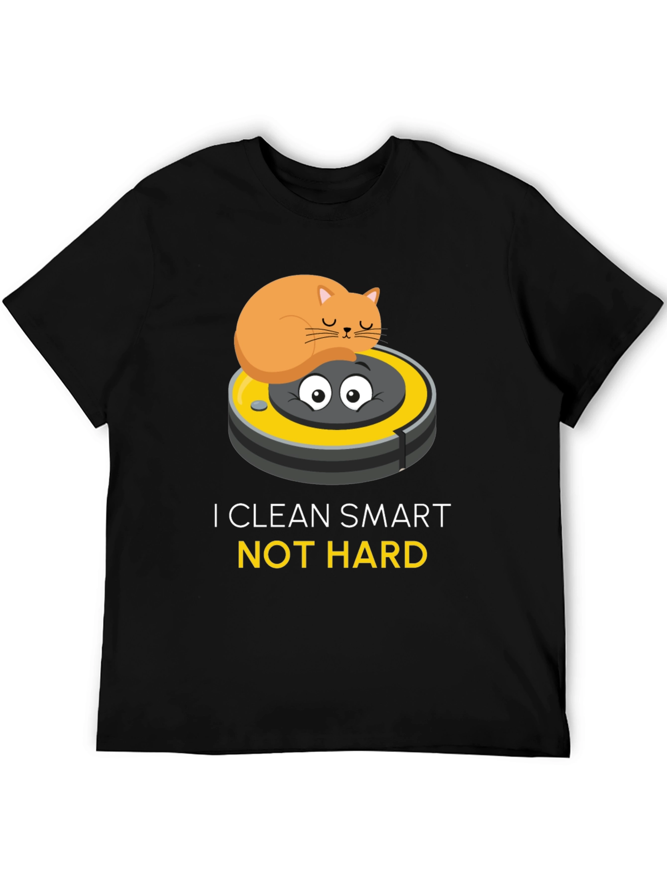 Funny Cat Riding Robot Vacuum T-Shirt