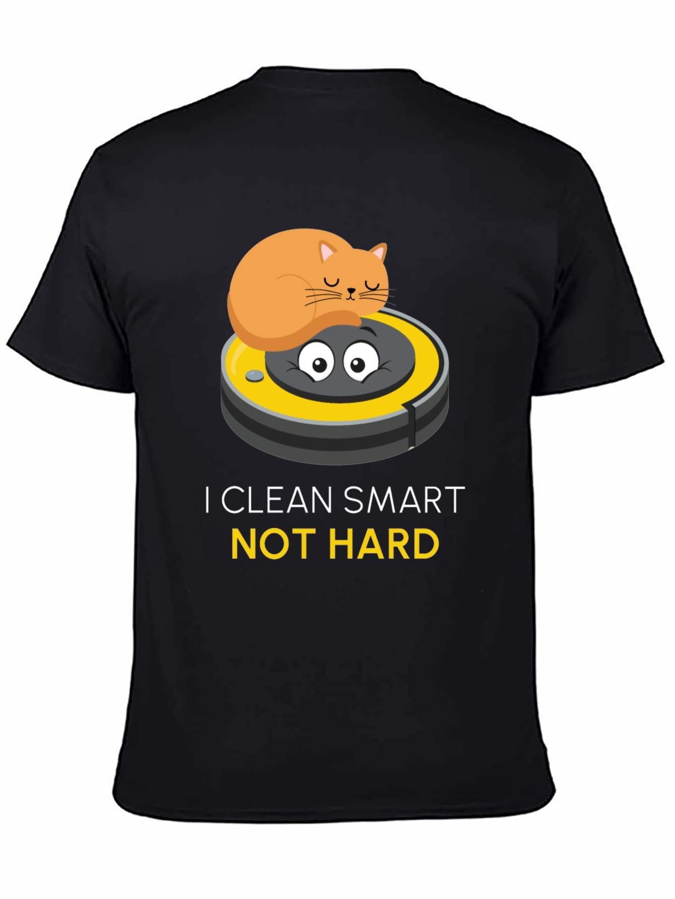 Funny Cat Riding Robot Vacuum T-Shirt