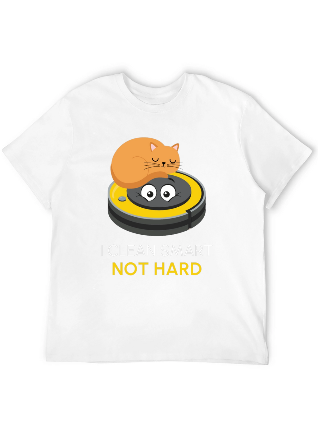Funny Cat Riding Robot Vacuum T-Shirt