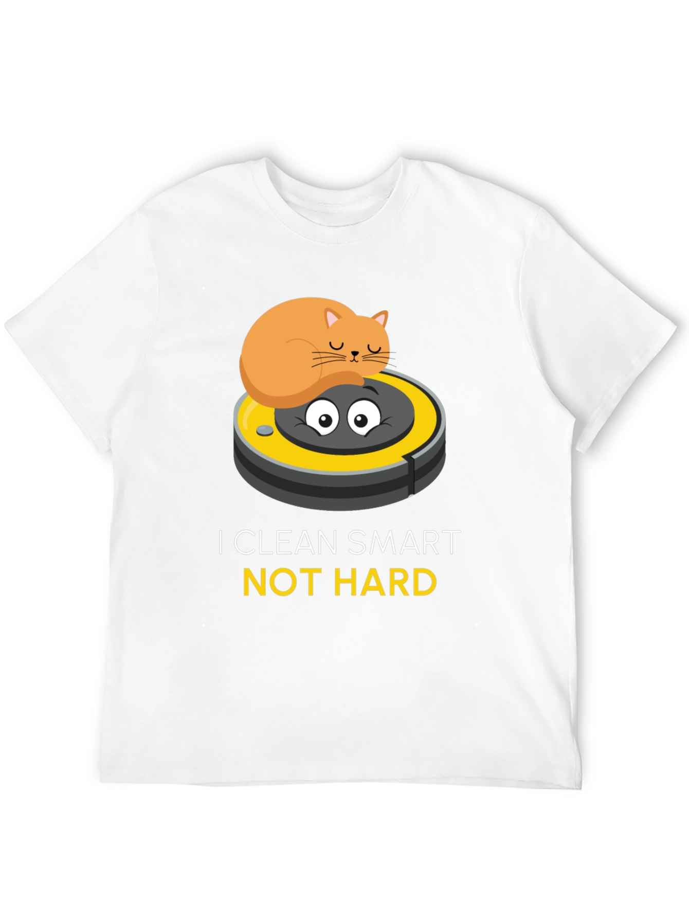 Funny Cat Riding Robot Vacuum T-Shirt