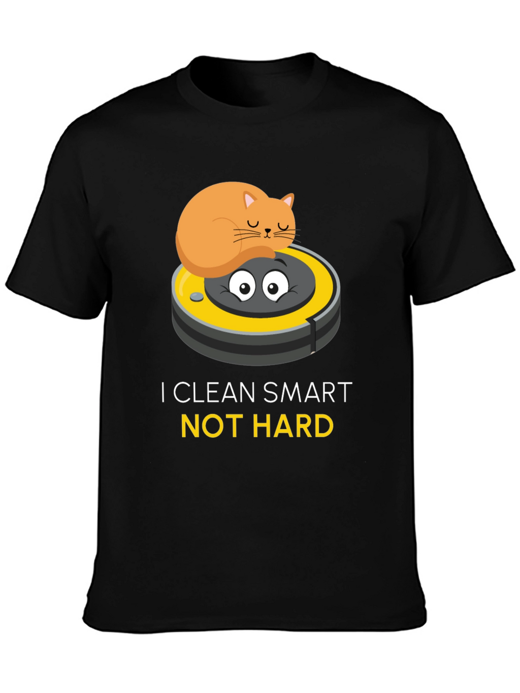 Funny Cat Riding Robot Vacuum T-Shirt