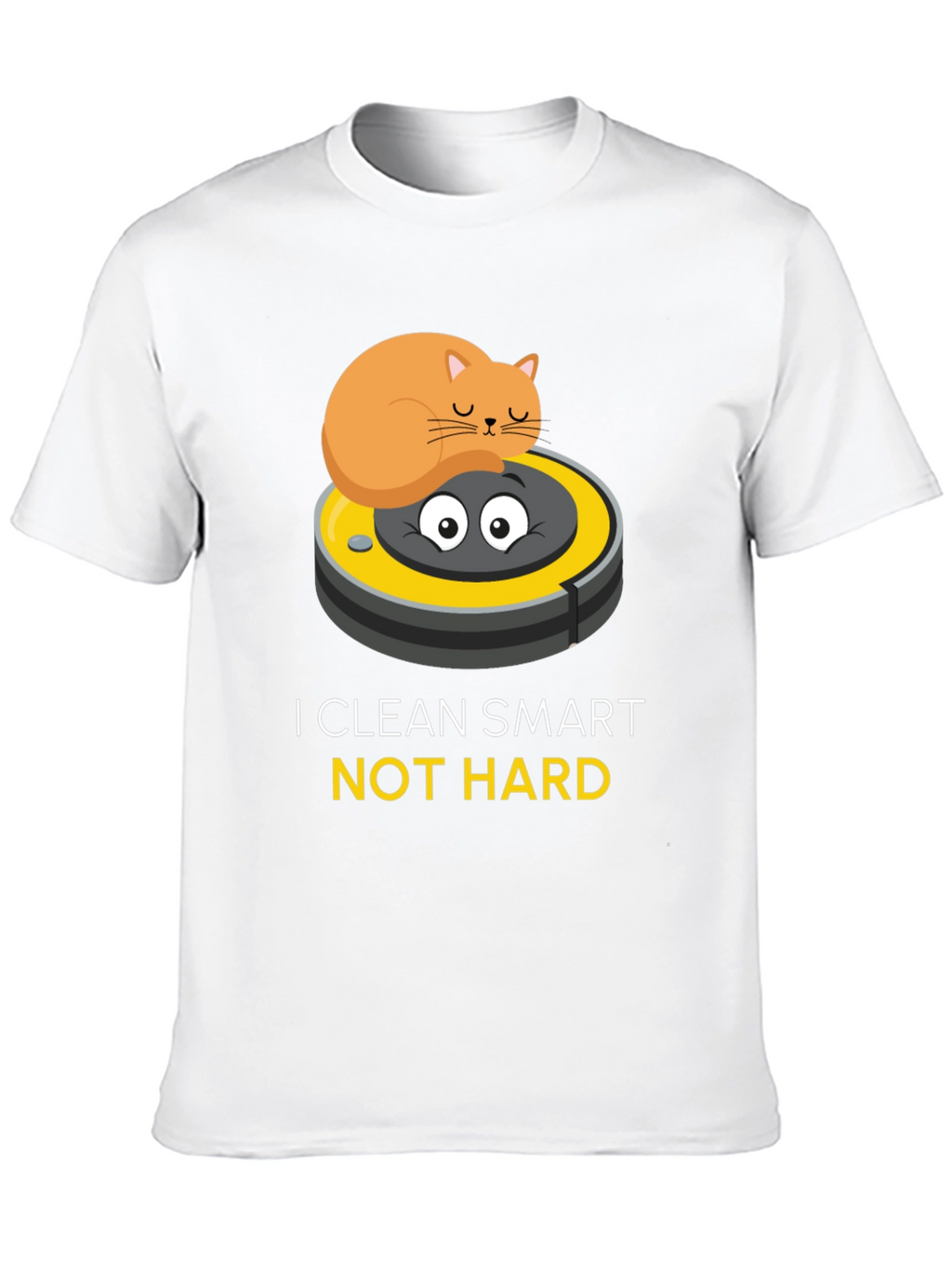 Funny Cat Riding Robot Vacuum T-Shirt