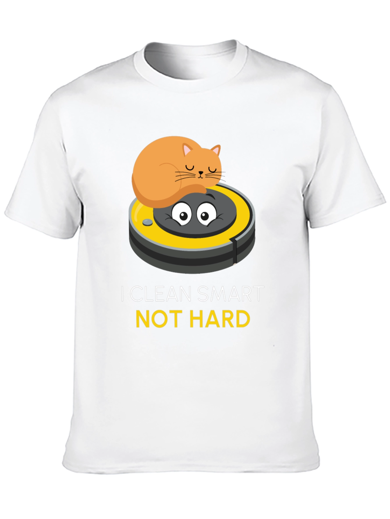 Funny Cat Riding Robot Vacuum T-Shirt