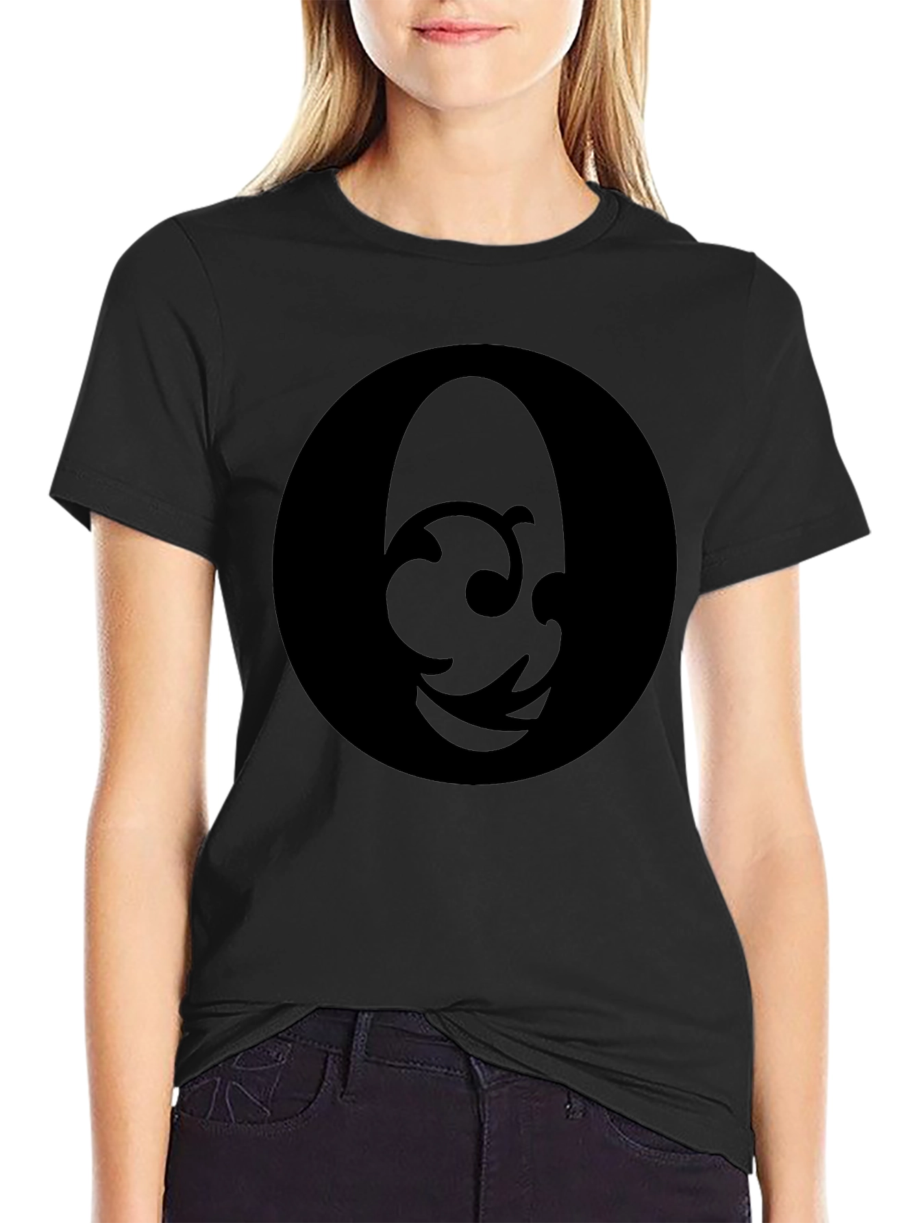 Mens Black Graphic T-Shirt - Abstract Design