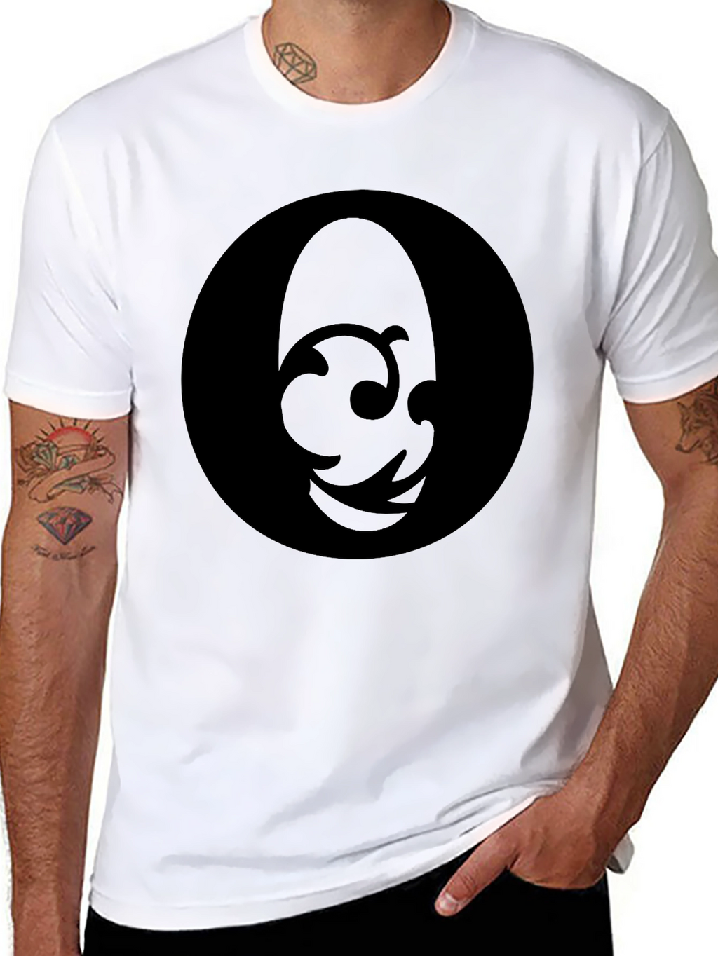 Mens Black Graphic T-Shirt - Abstract Design
