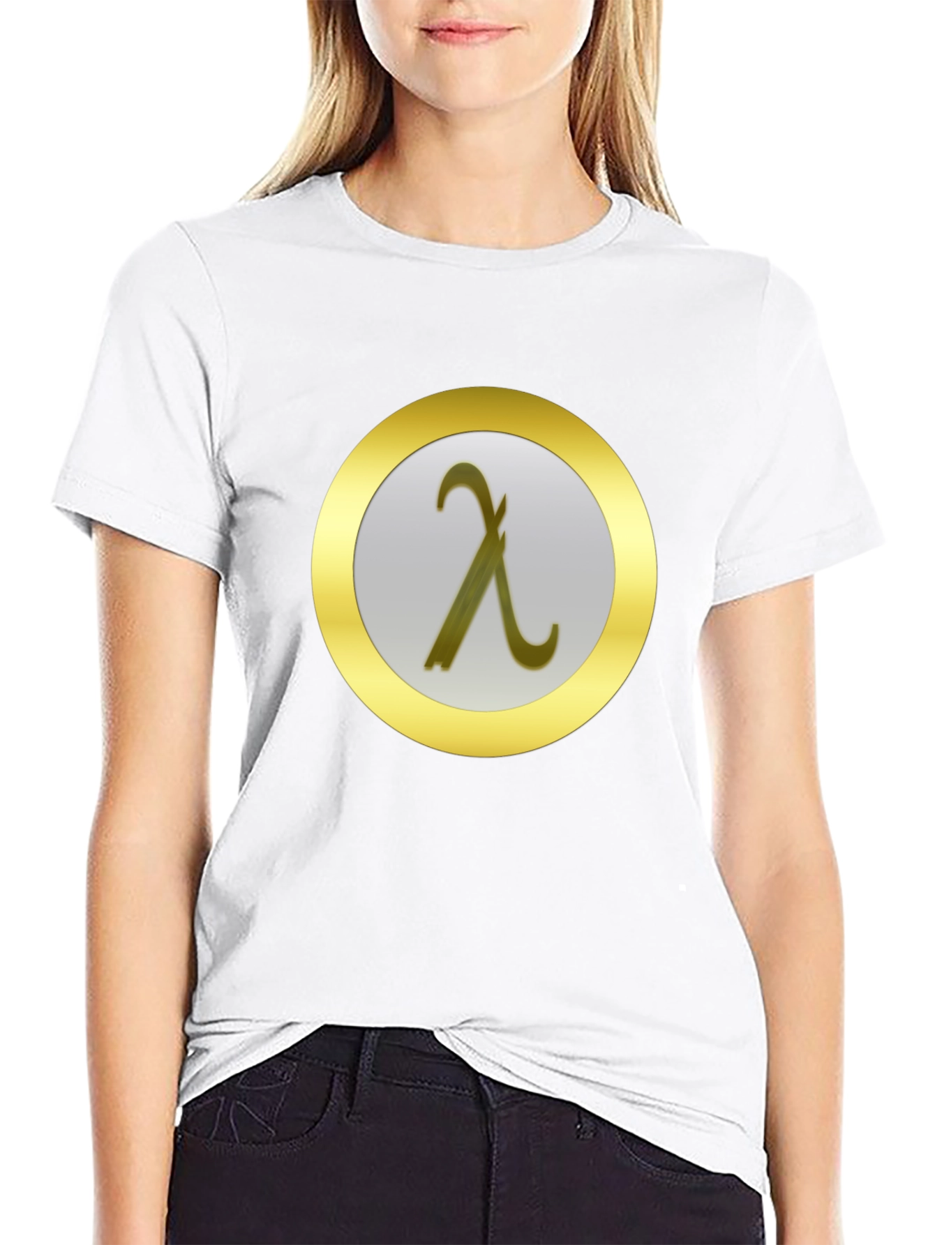 Lambda Symbol Graphic Tee - Black Cotton T-Shirt