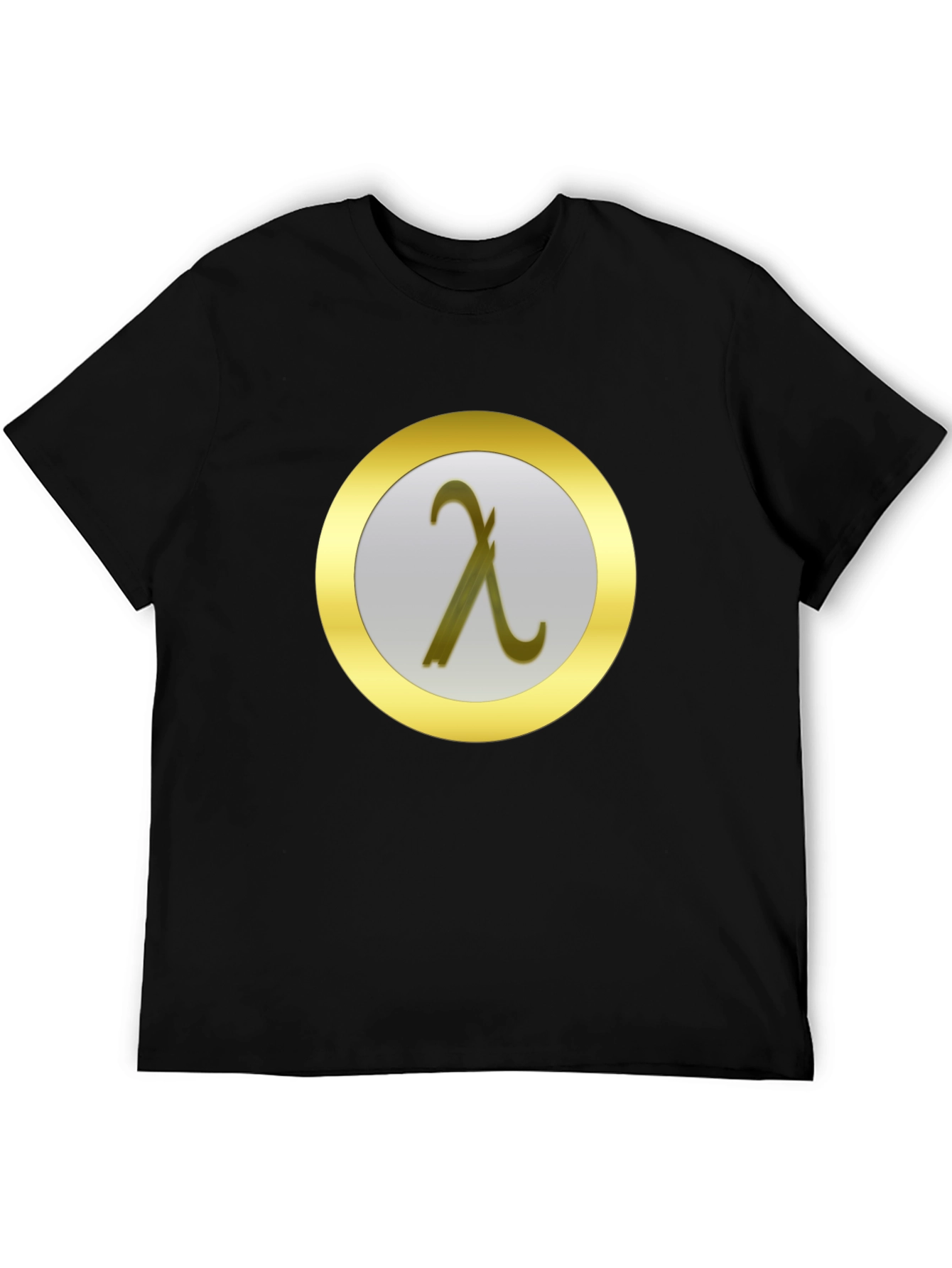 Lambda Symbol Graphic Tee - Black Cotton T-Shirt