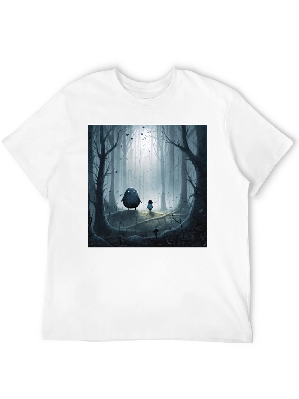 Eerie Forest Print Black T-Shirt