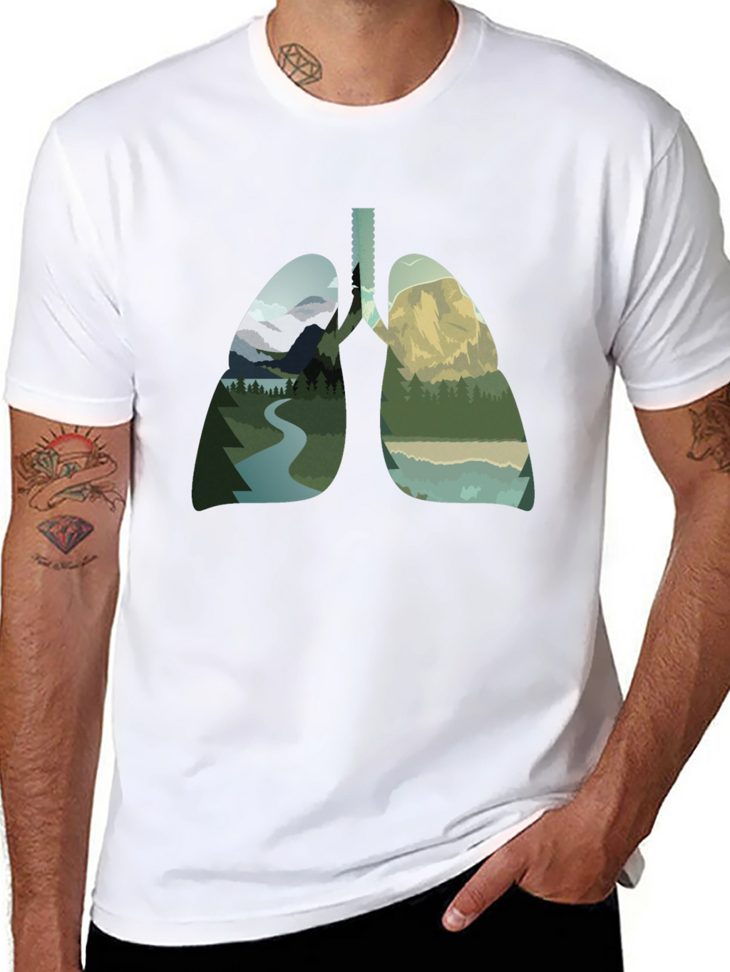 Nature Lungs Graphic Tee - Breathe the Outdoors