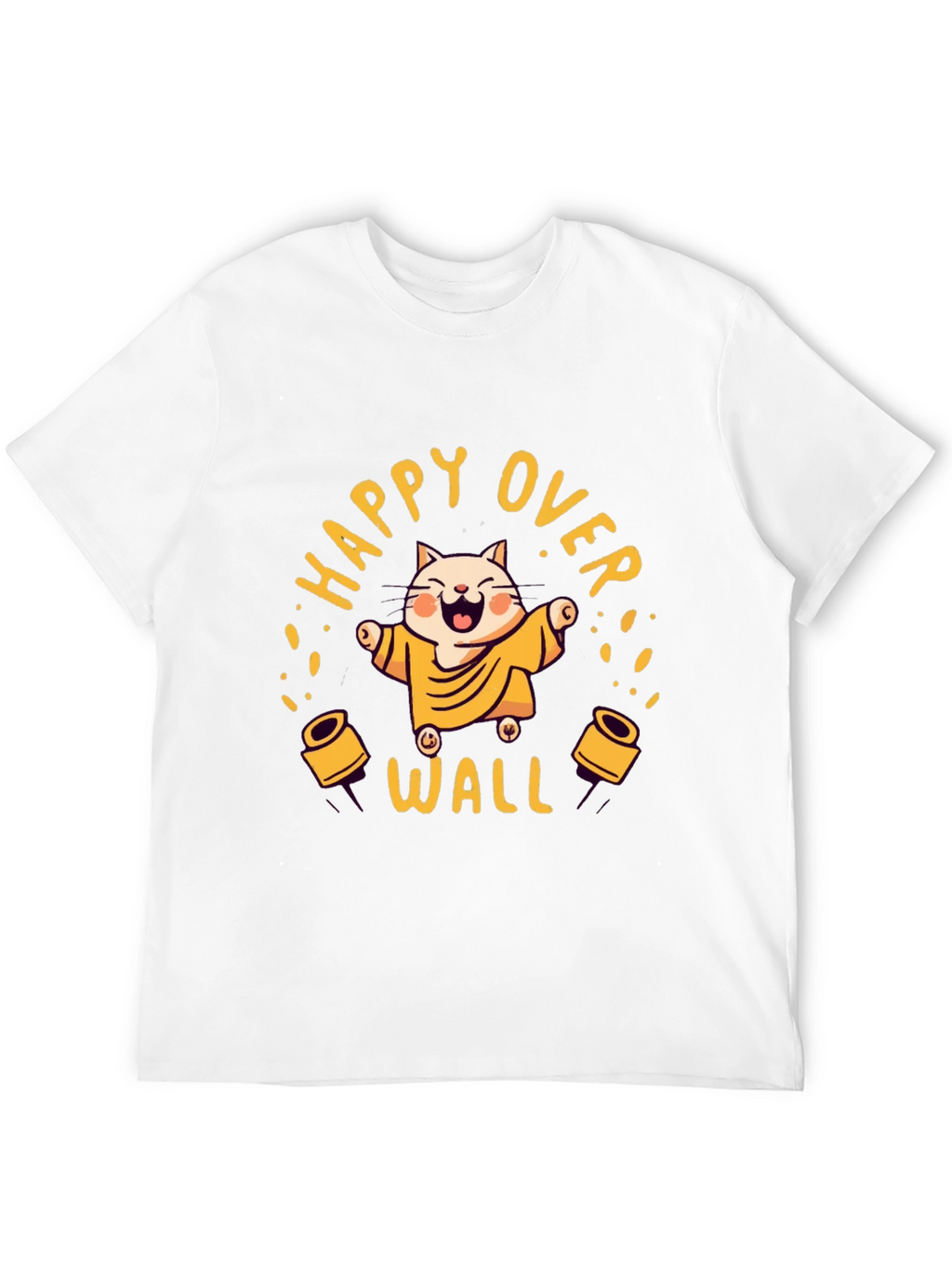 Happy Over Wall Graphic Tee - Black