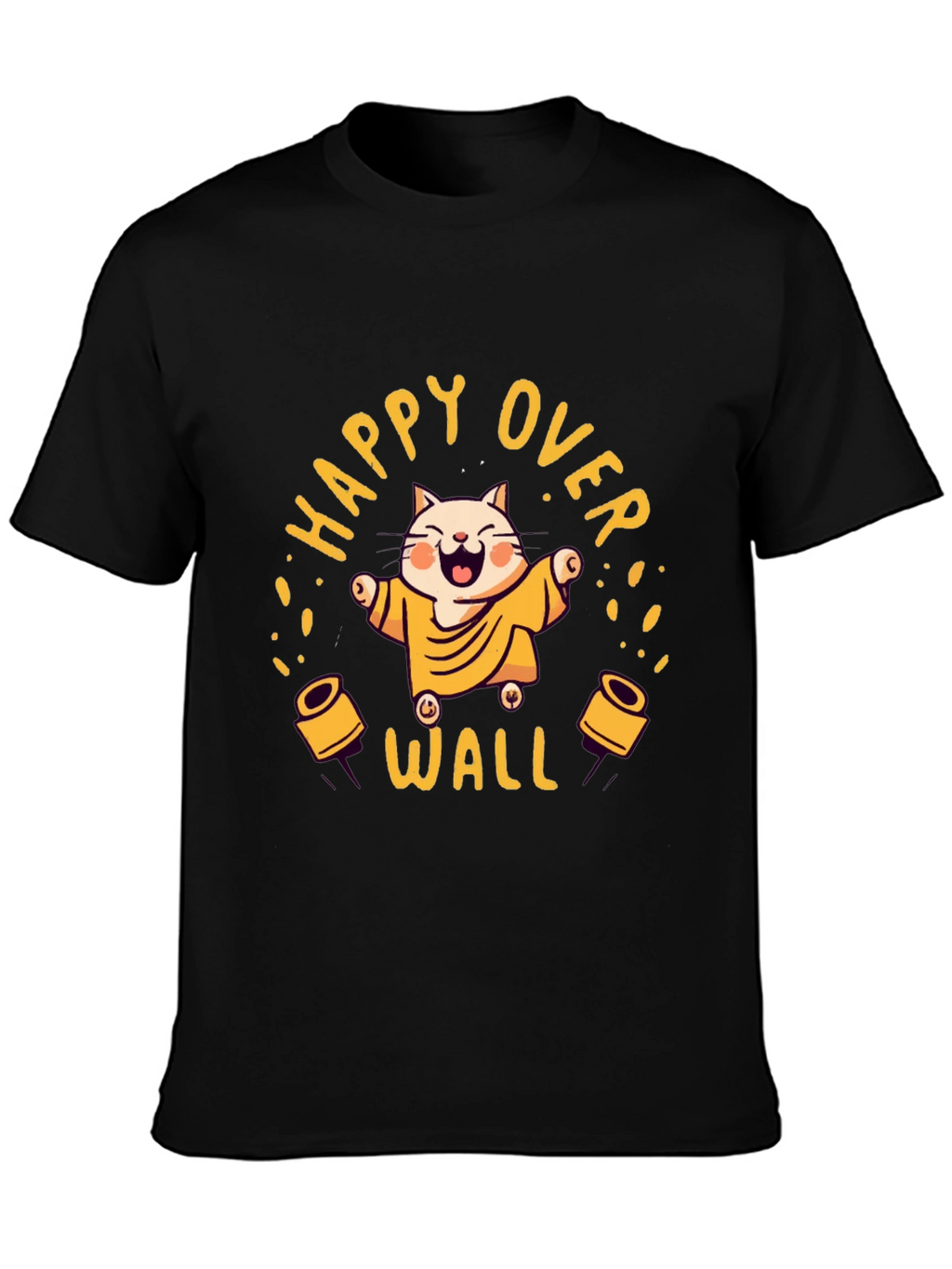 Happy Over Wall Graphic Tee - Black