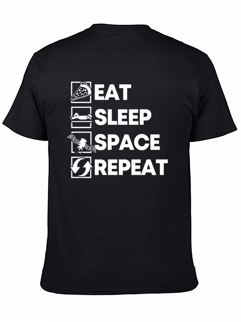 Eat Sleep Space Repeat Graphic Tee - Black