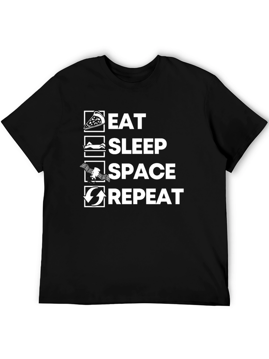 Eat Sleep Space Repeat Graphic Tee - Black