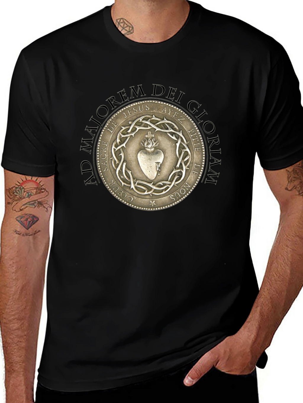 Sacred Heart Graphic T-Shirt - Black
