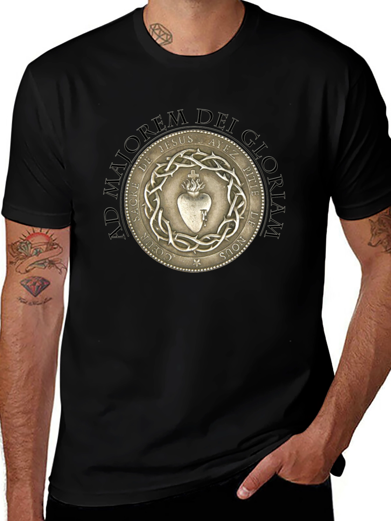Sacred Heart Graphic T-Shirt - Black