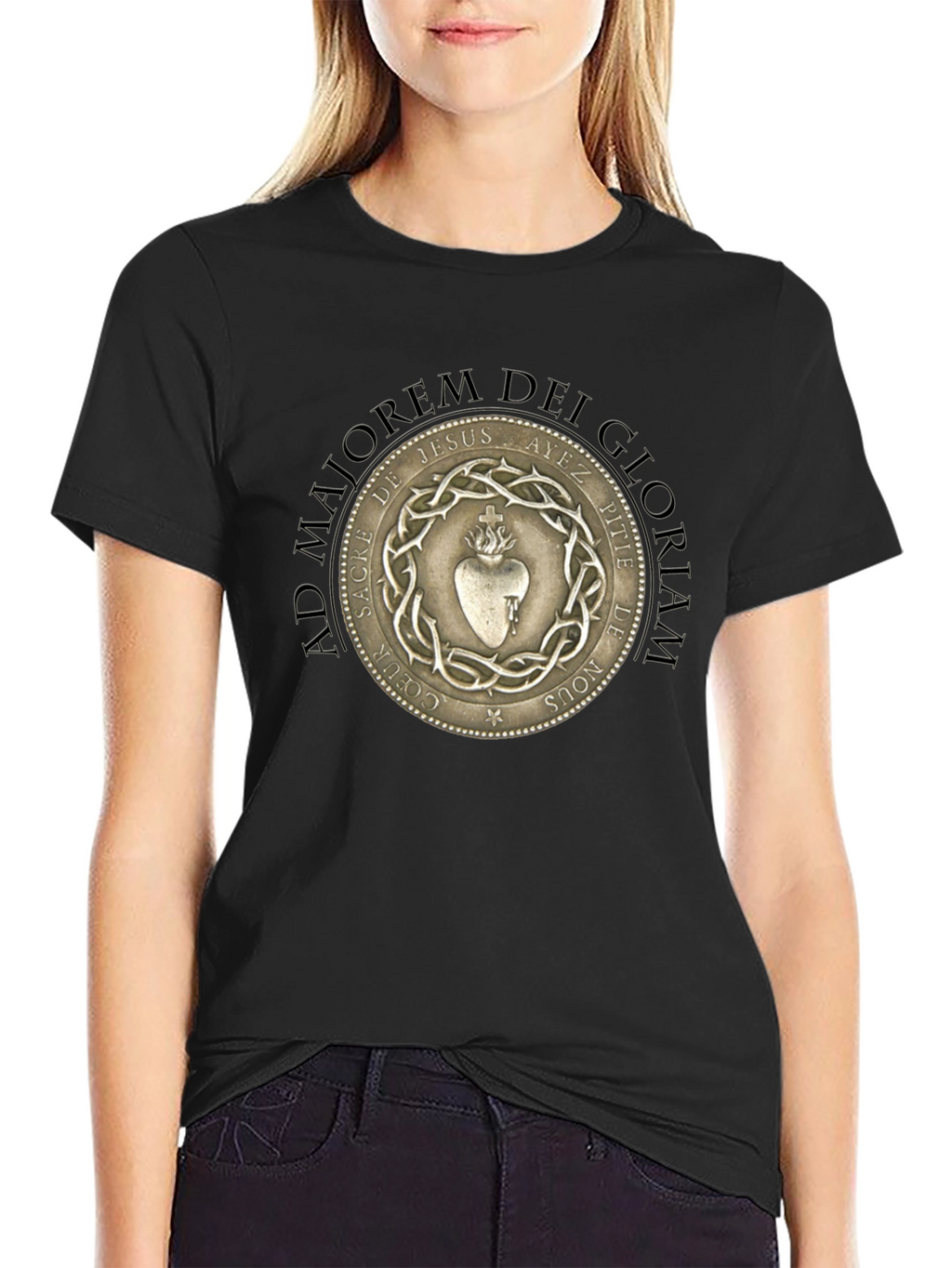Sacred Heart Graphic T-Shirt - Black