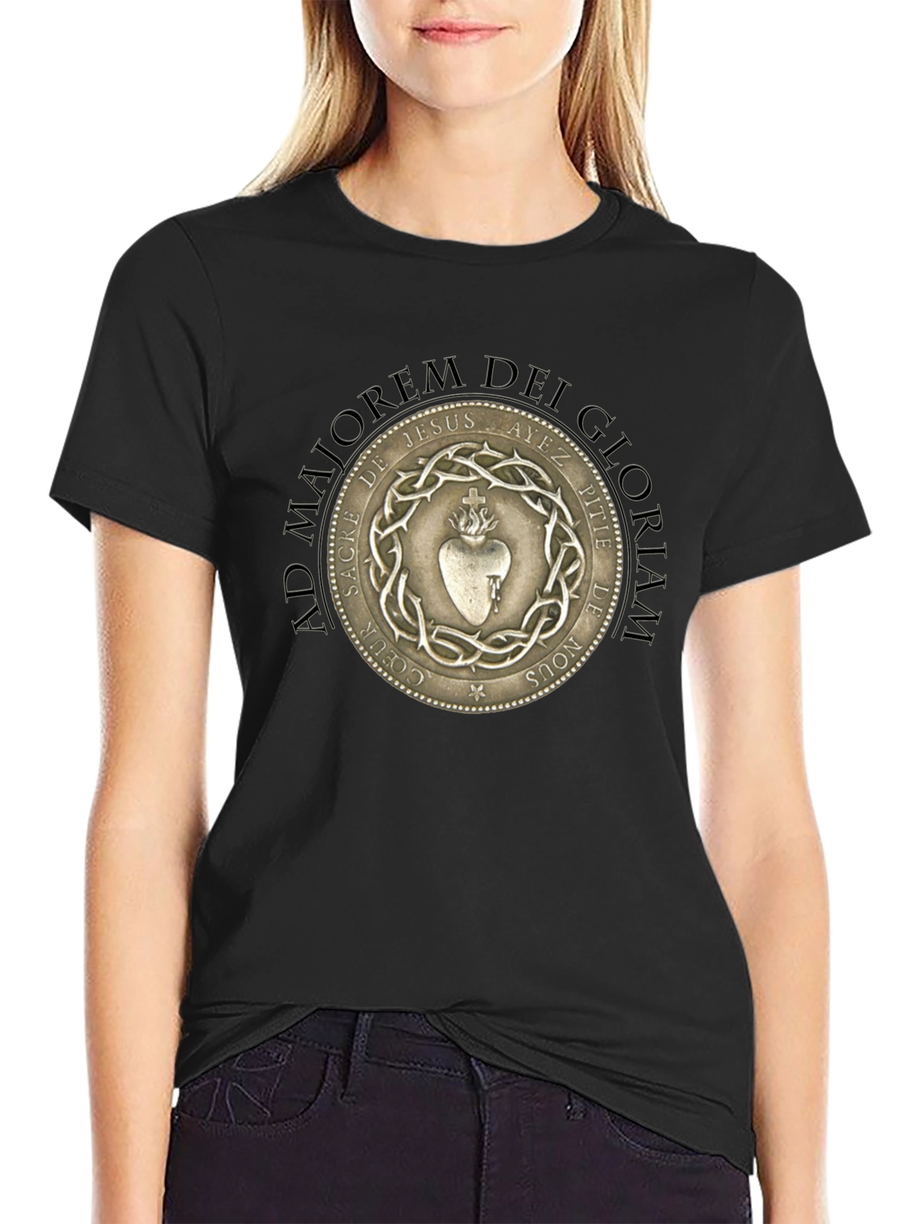 Sacred Heart Graphic T-Shirt - Black