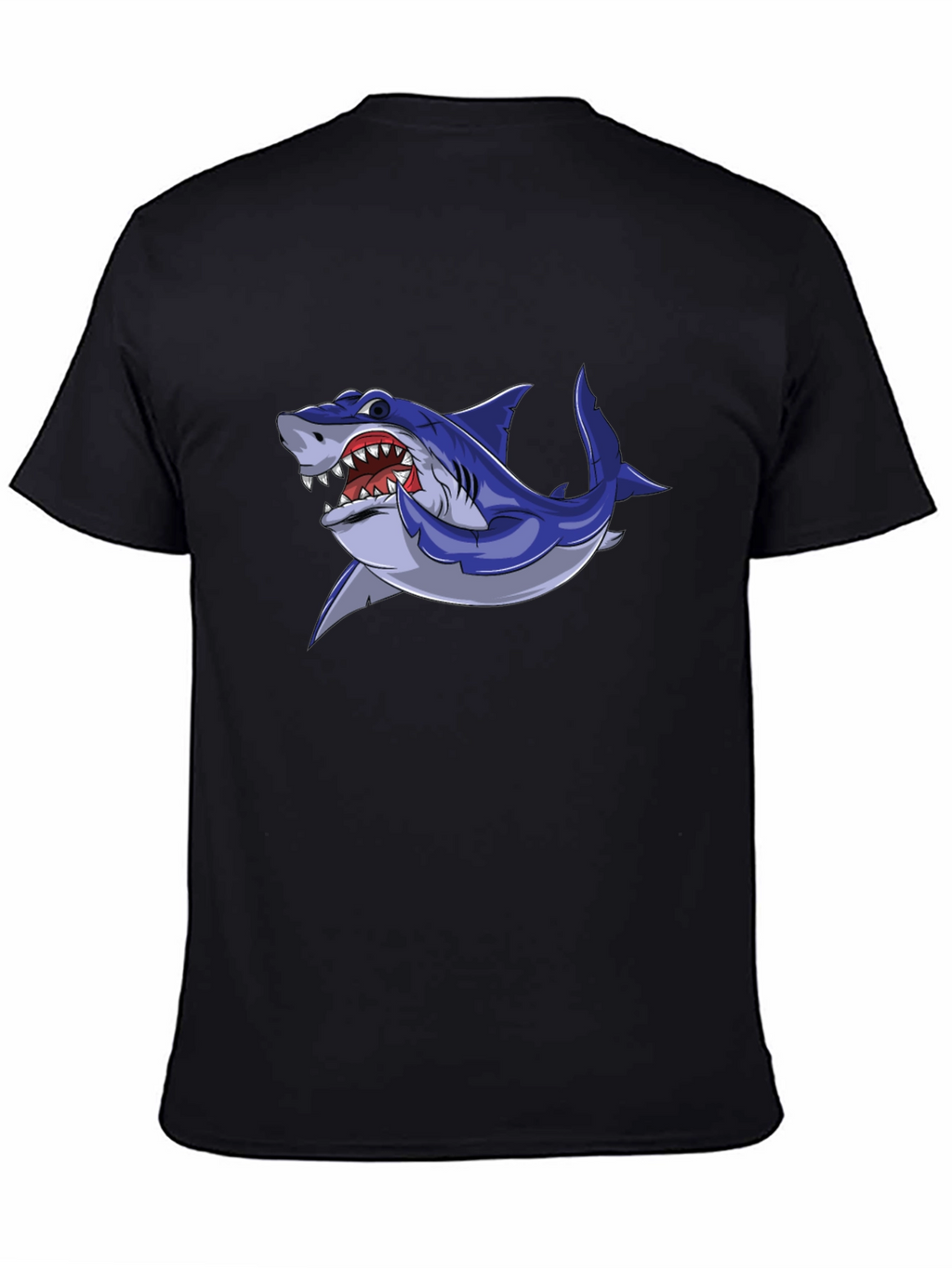 Cool Shark Graphic Tee - Black Cotton Blend