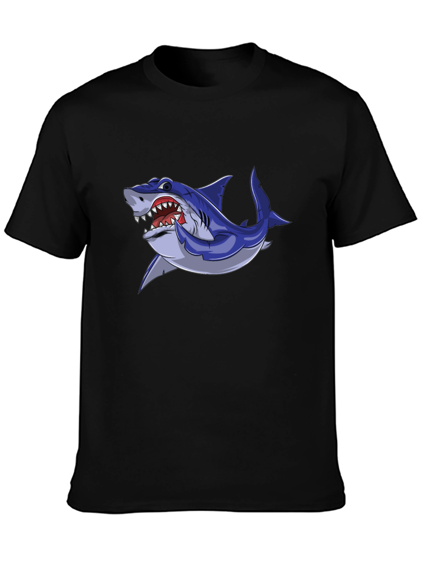 Cool Shark Graphic Tee - Black Cotton Blend