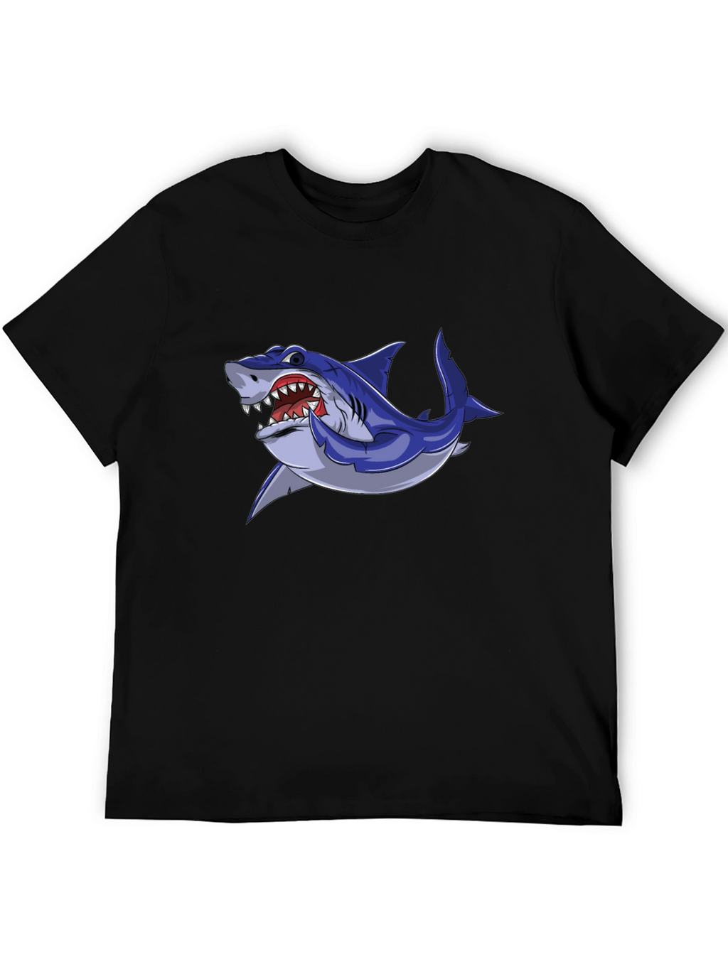 Cool Shark Graphic Tee - Black Cotton Blend
