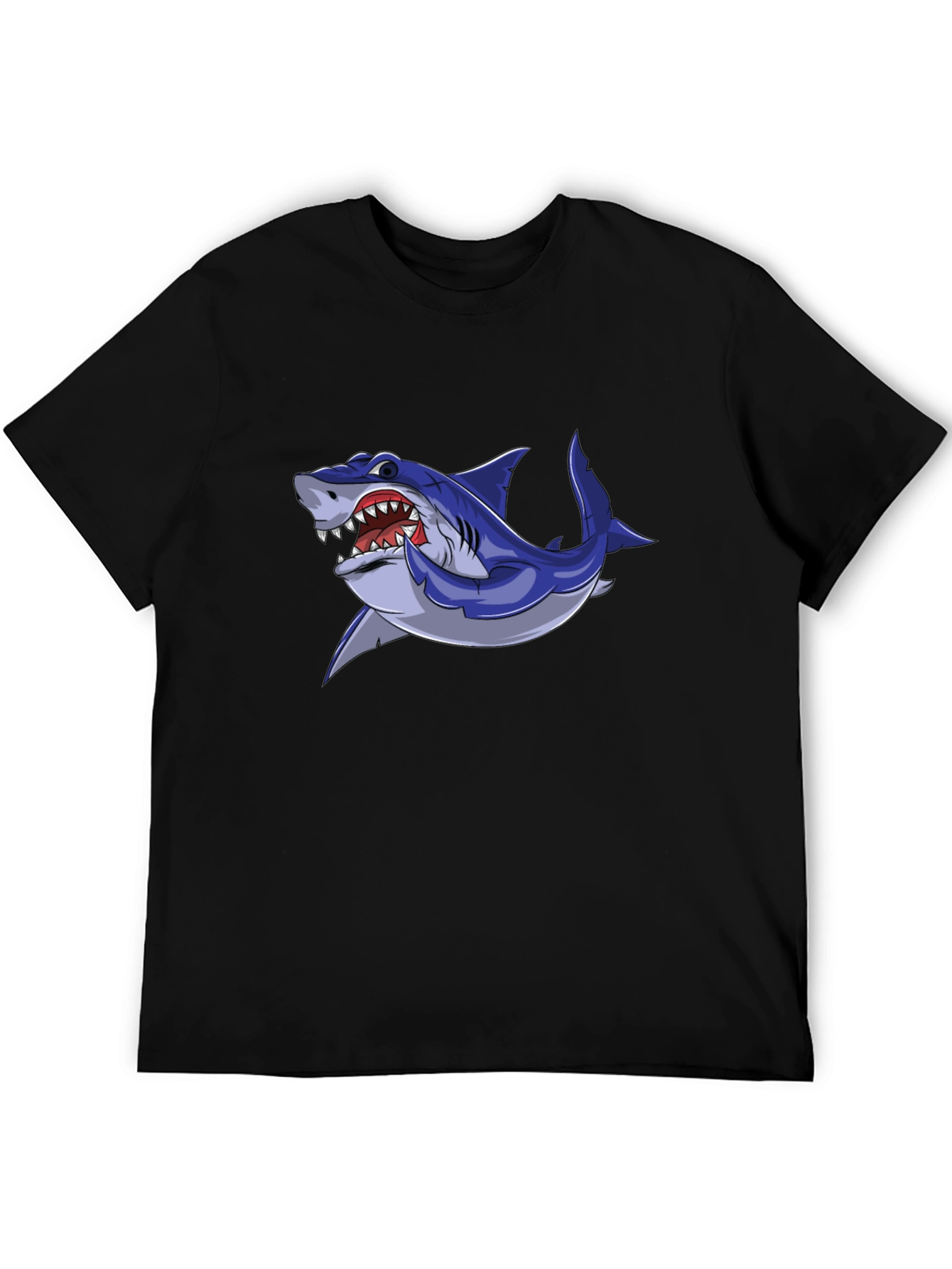 Cool Shark Graphic Tee - Black Cotton Blend
