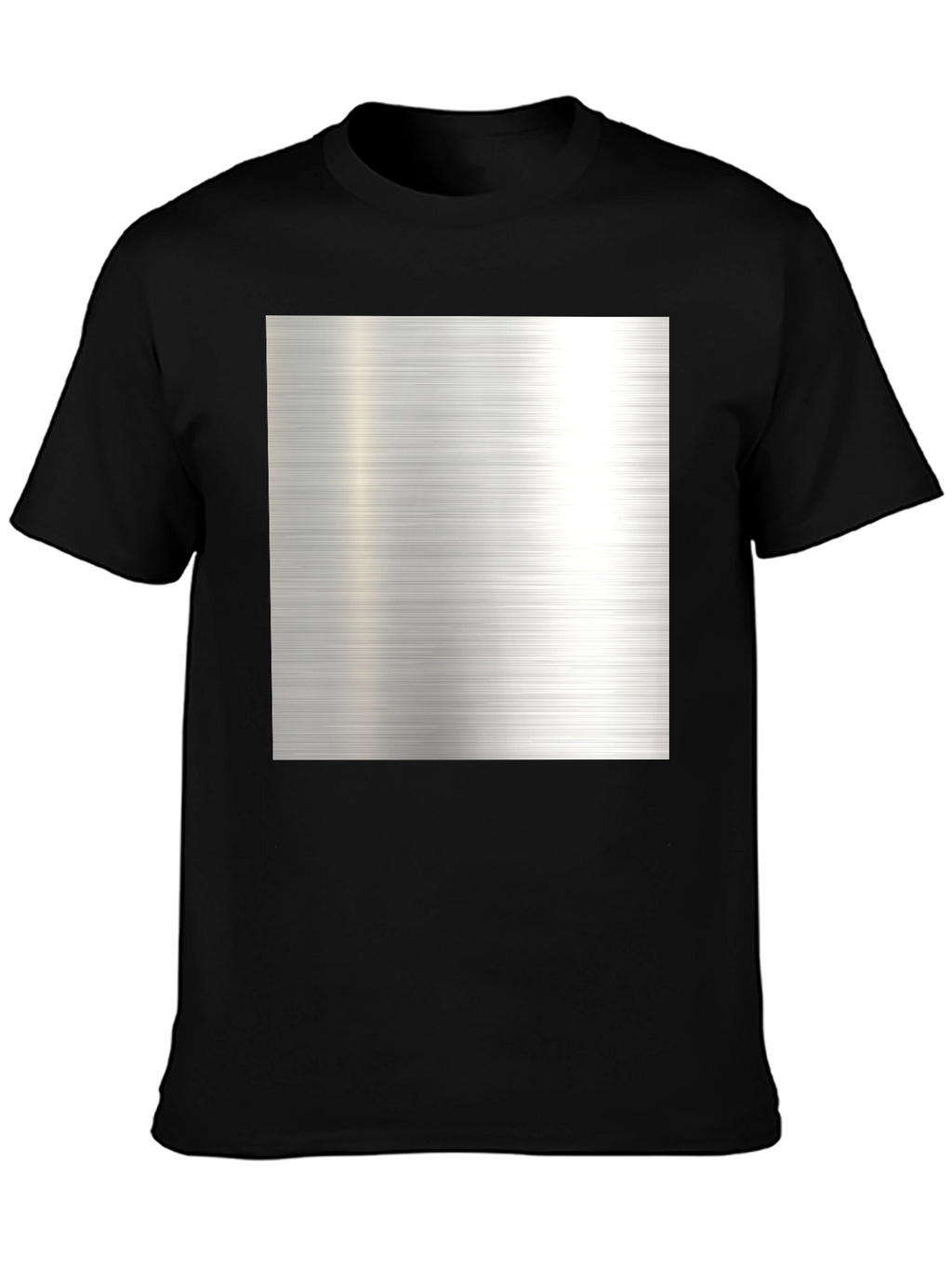 Metal Texture Print Black T-Shirt