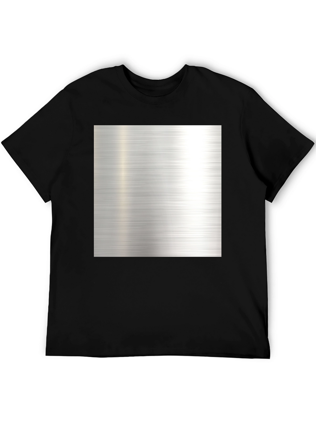 Metal Texture Print Black T-Shirt