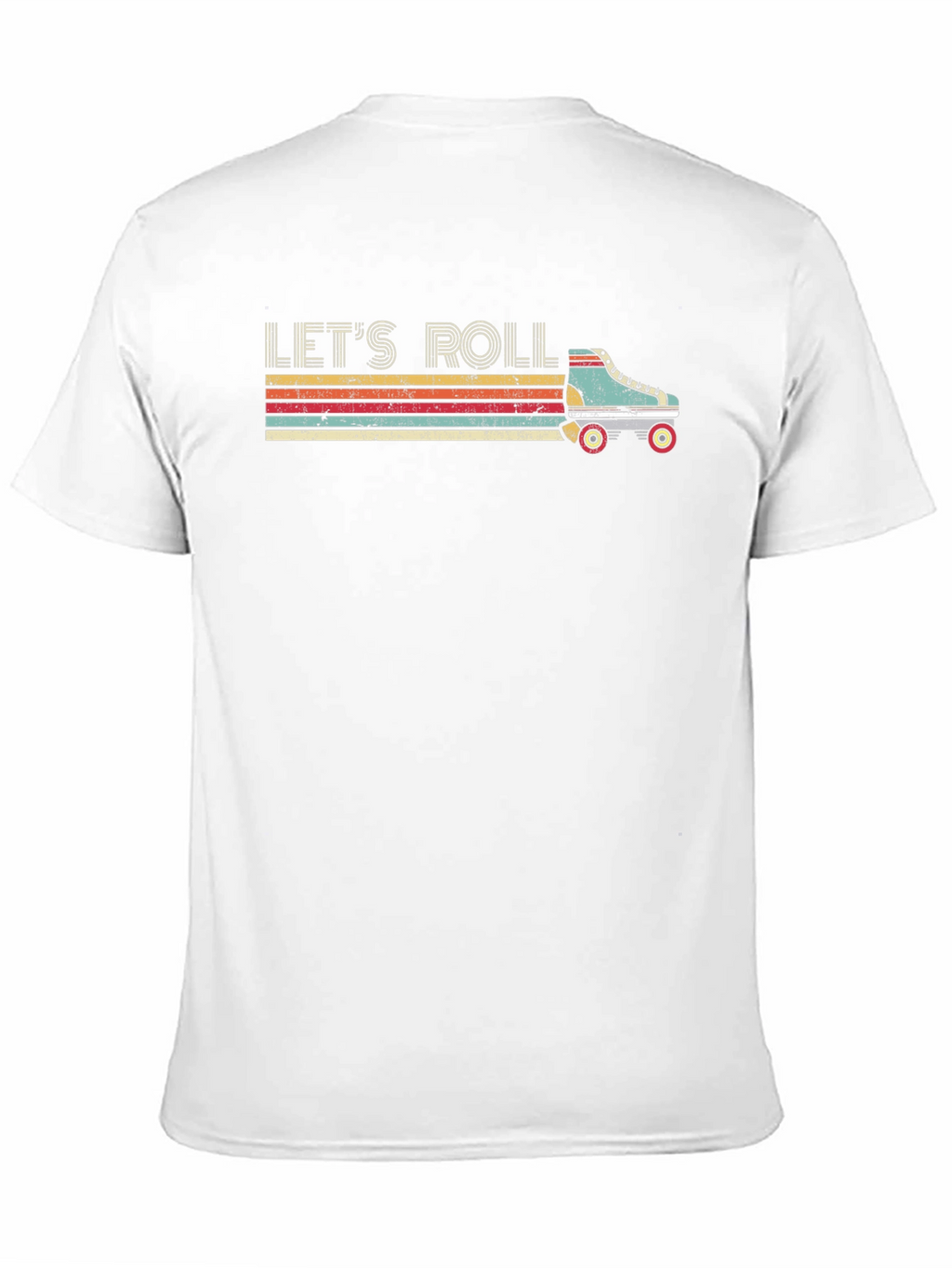 Lets Roll Retro Roller Skate Black T-Shirt
