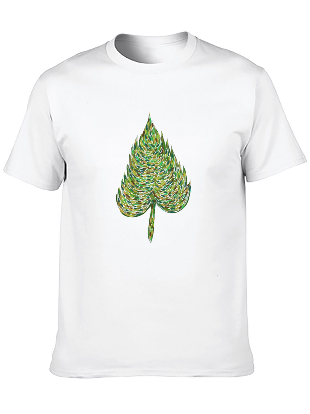 Nature Leaf Graphic Tee - Soft Black Cotton T-Shirt