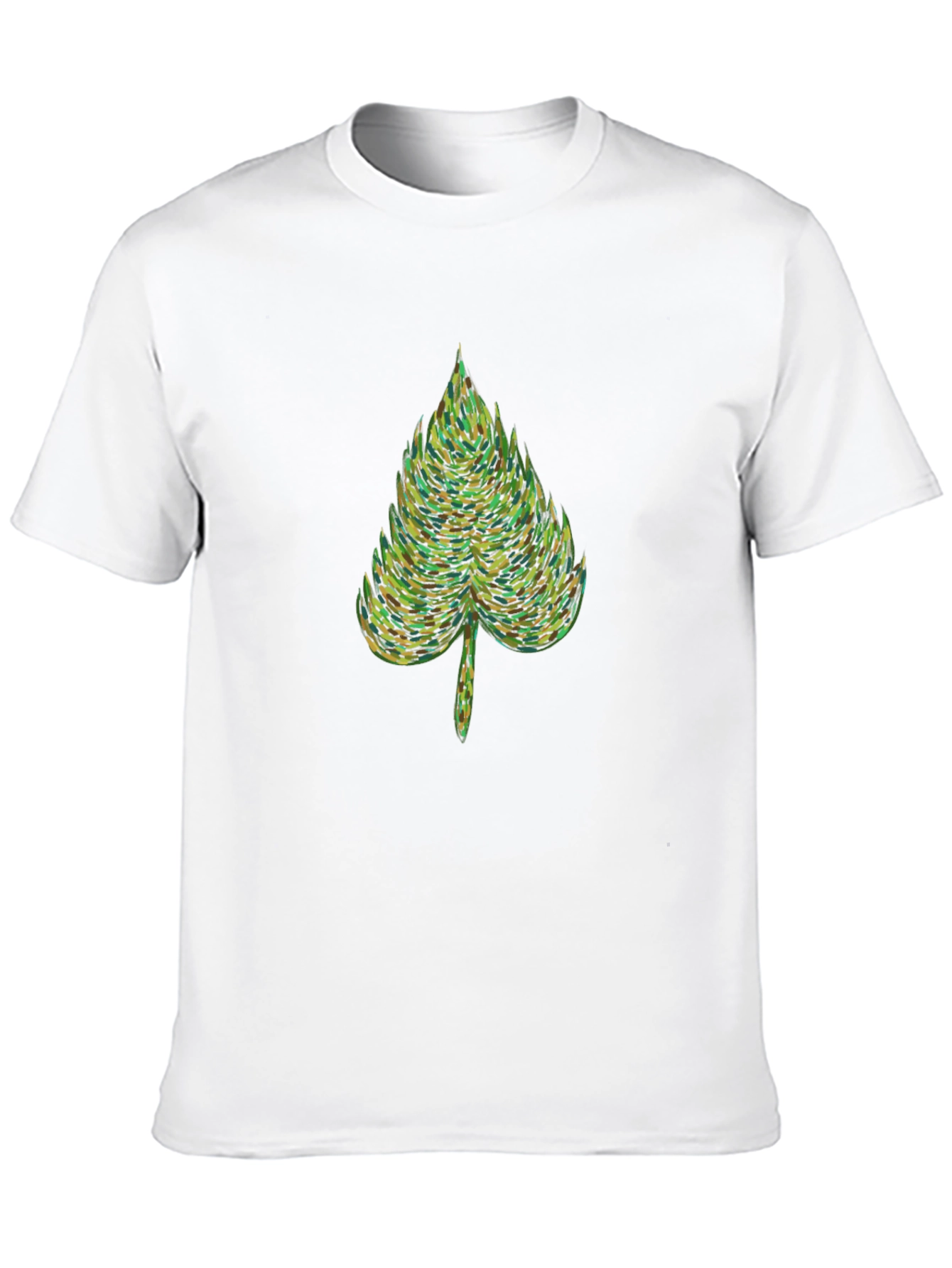 Nature Leaf Graphic Tee - Soft Black Cotton T-Shirt