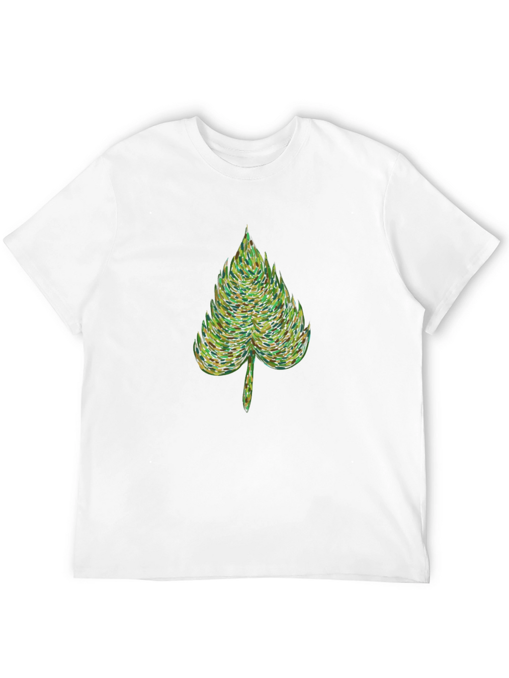 Nature Leaf Graphic Tee - Soft Black Cotton T-Shirt