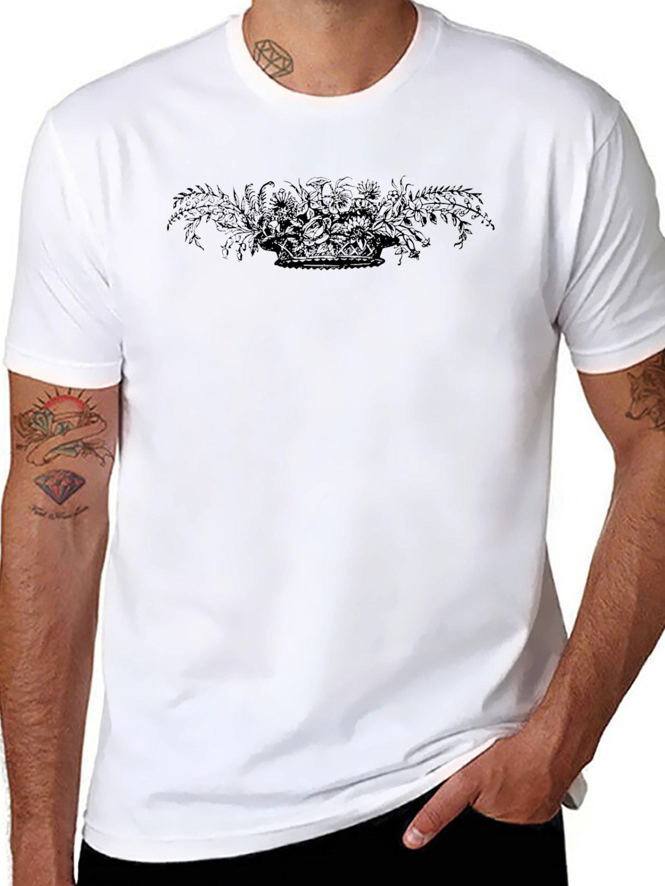 Mens Graphic Print Crew Neck T-Shirt