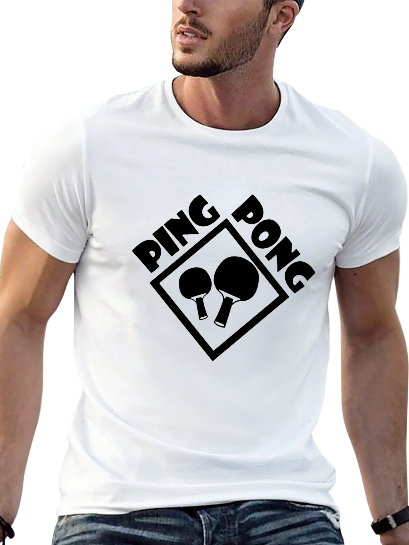 Ping Pong Graphic Tee - Sporty Black T-Shirt