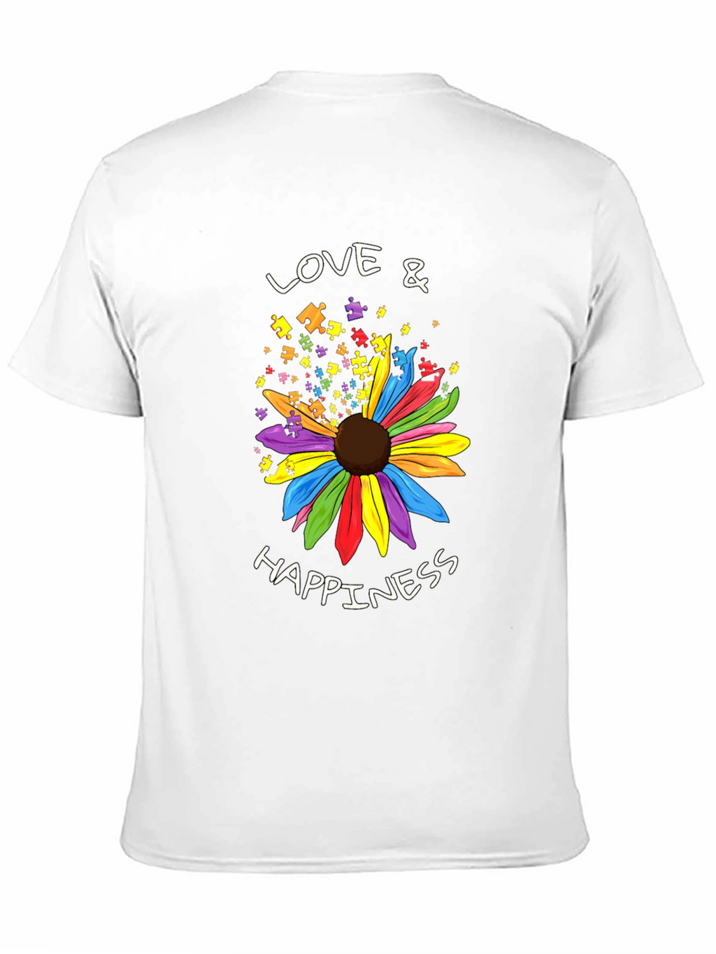 Love & Happiness Autism Awareness Flower T-Shirt