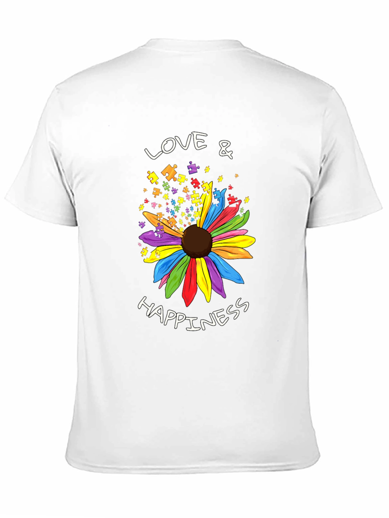 Love & Happiness Autism Awareness Flower T-Shirt