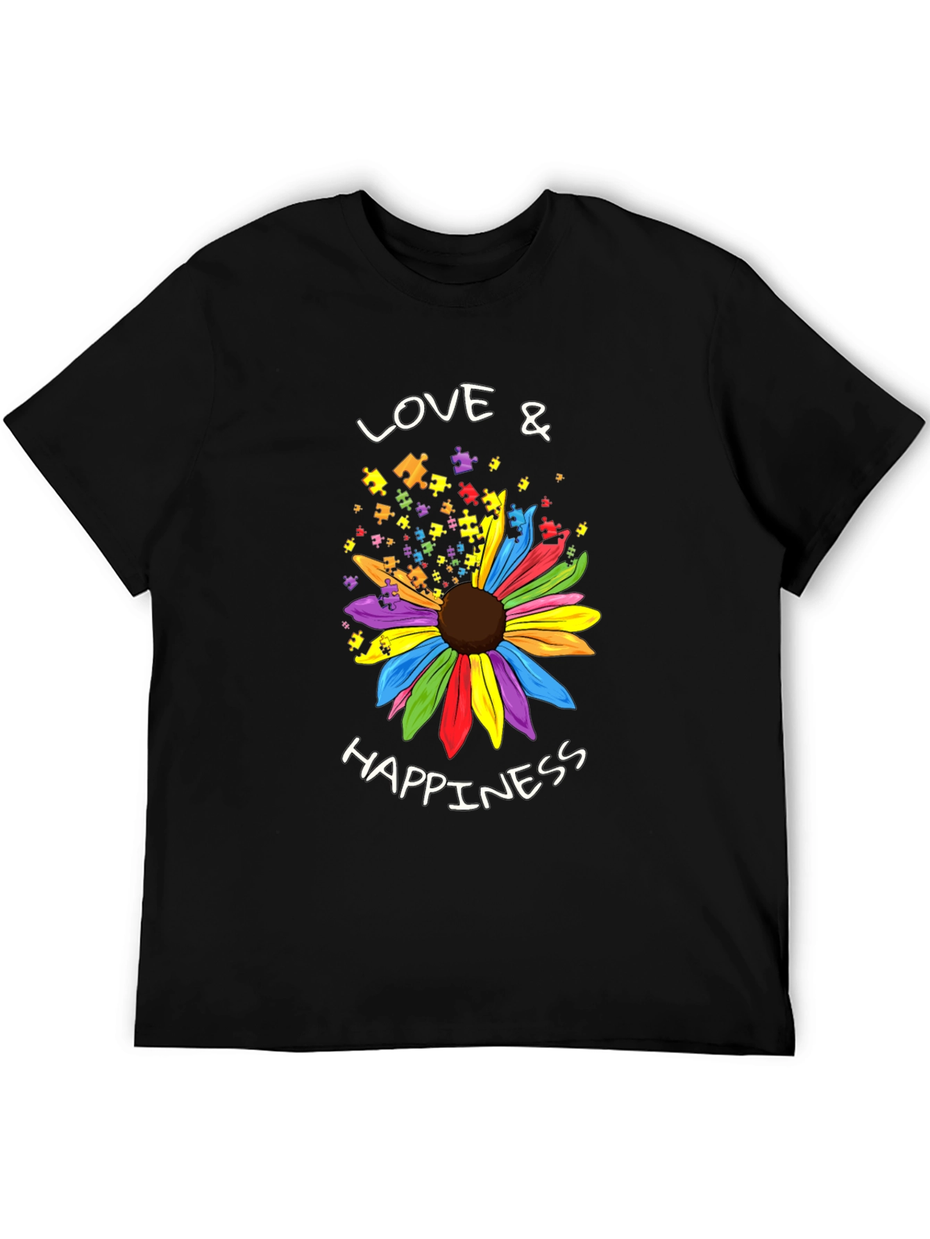 Love & Happiness Autism Awareness Flower T-Shirt