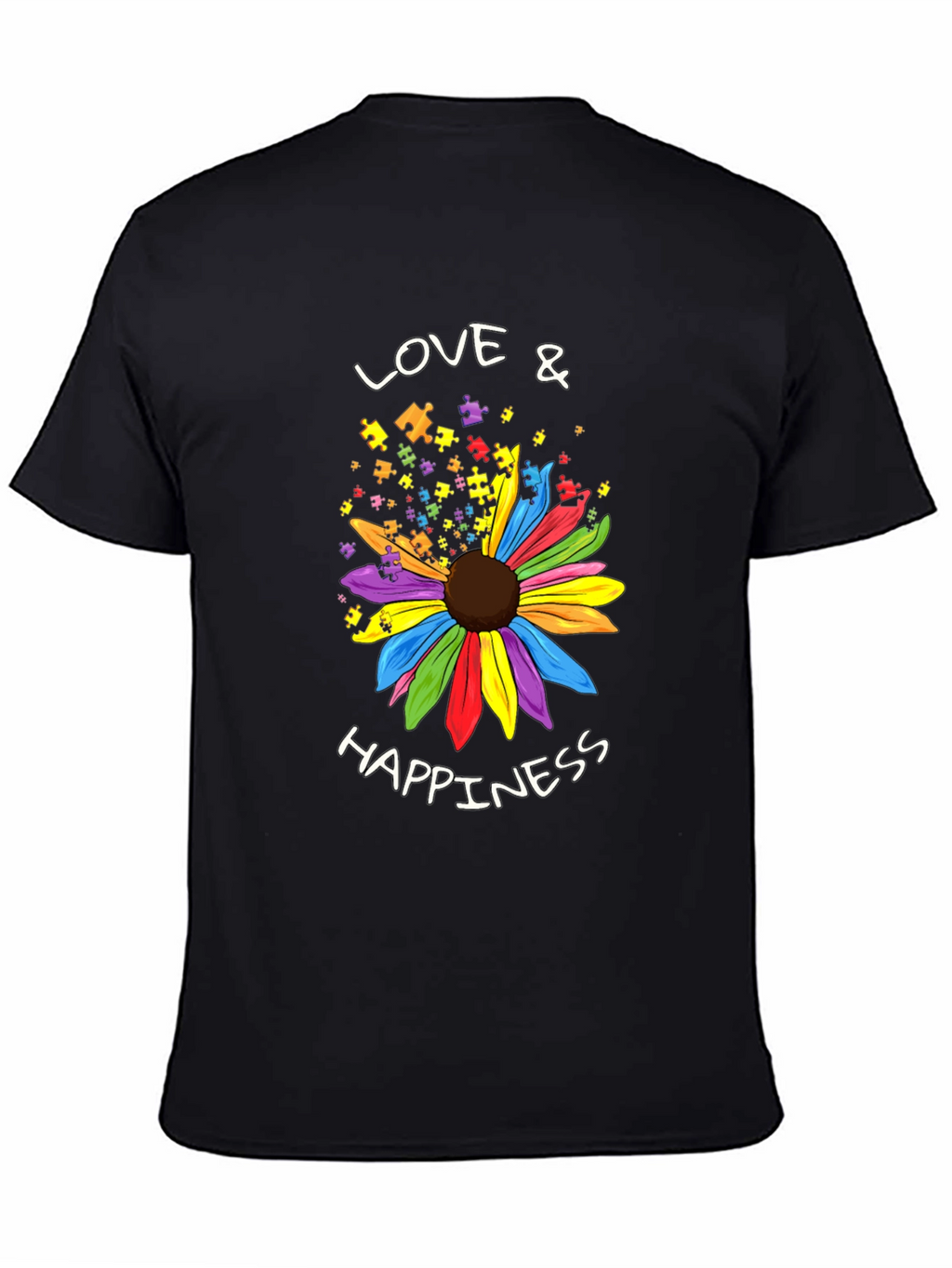 Love & Happiness Autism Awareness Flower T-Shirt