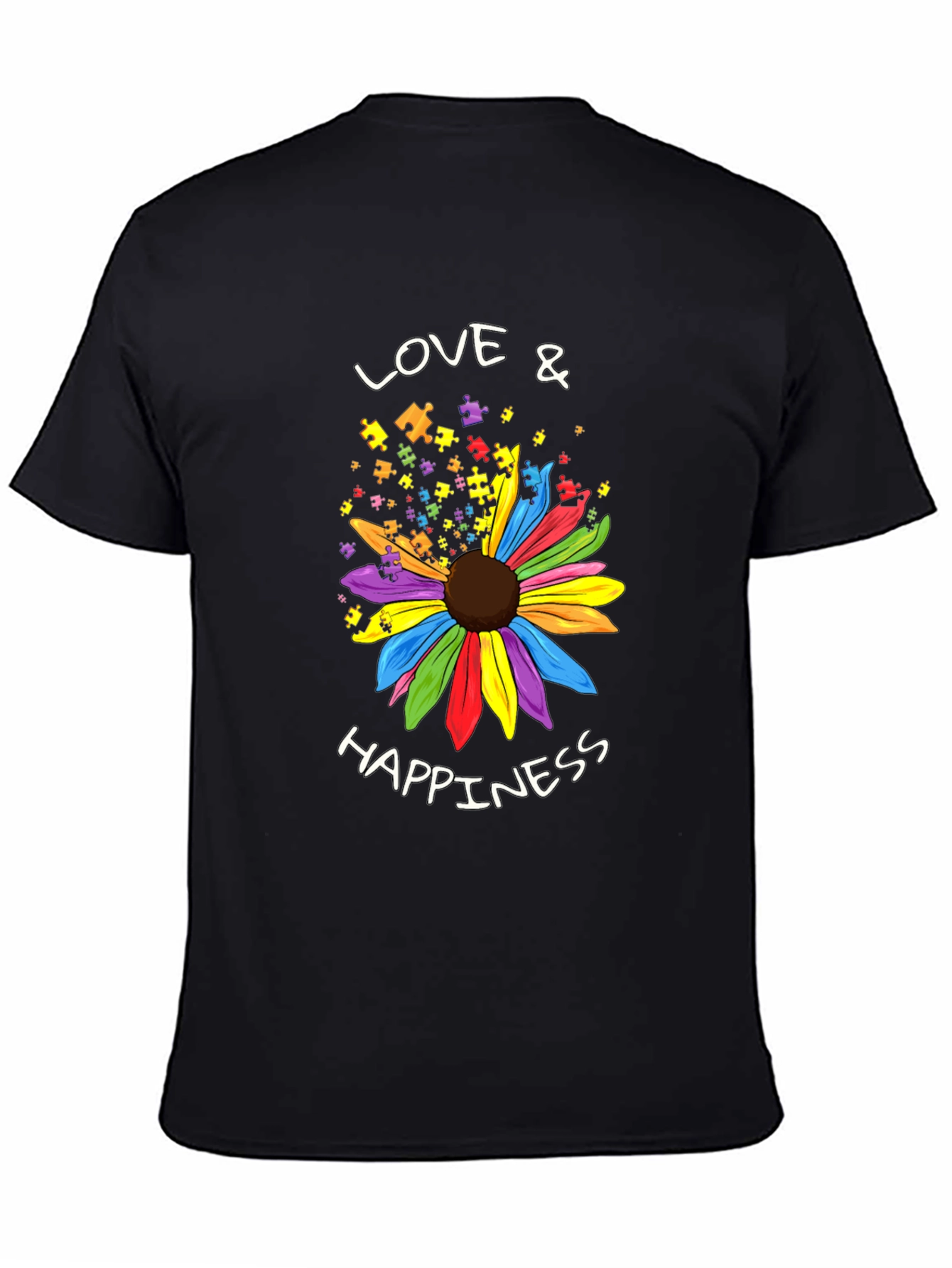 Love & Happiness Autism Awareness Flower T-Shirt