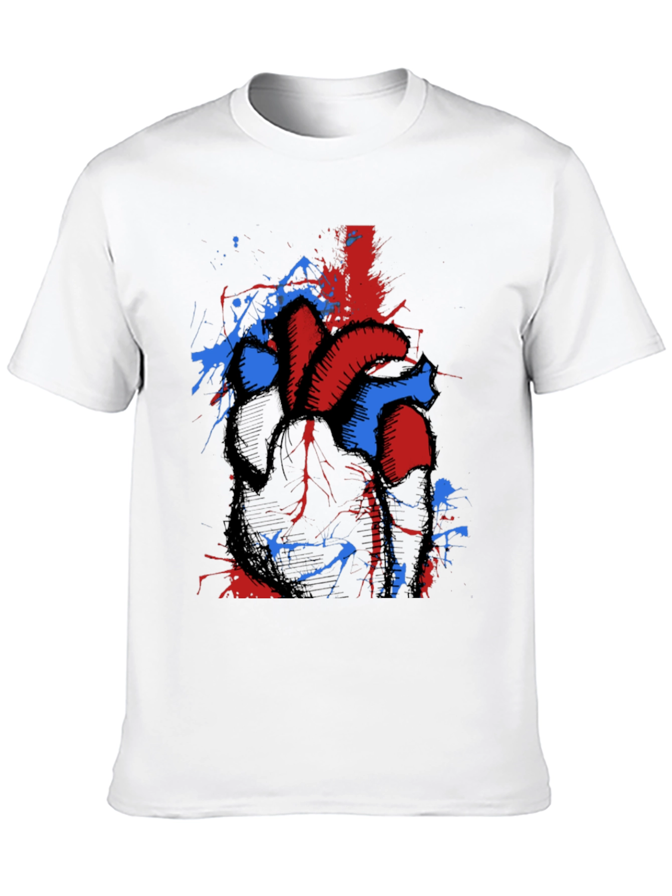 Anatomical Heart Splatter Graphic Tee - Unique Design