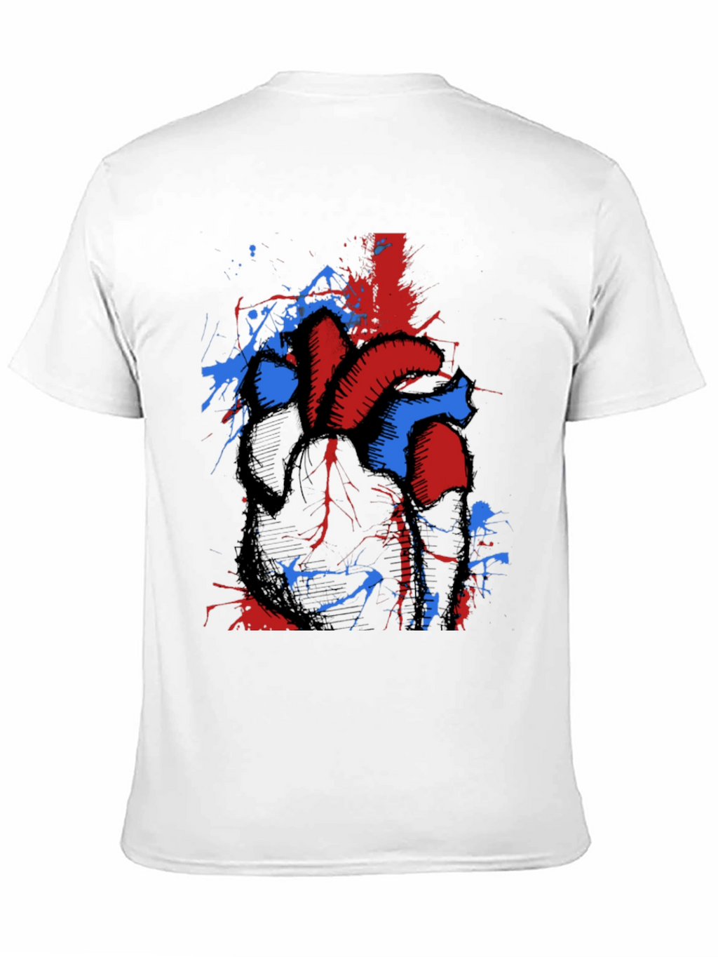 Anatomical Heart Splatter Graphic Tee - Unique Design