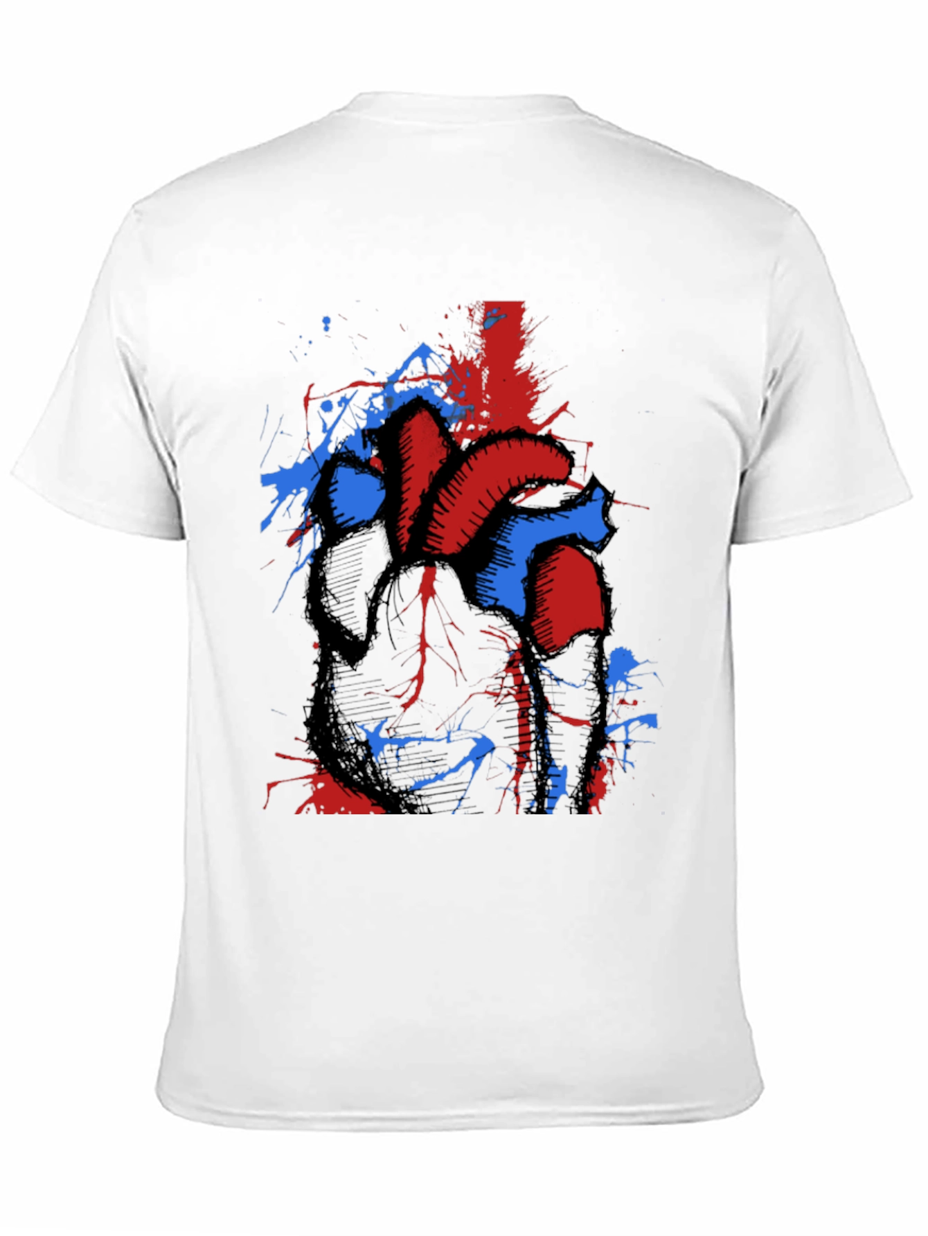 Anatomical Heart Splatter Graphic Tee - Unique Design