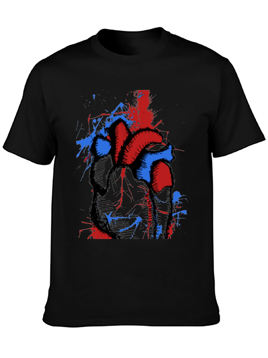 Anatomical Heart Splatter Graphic Tee - Unique Design