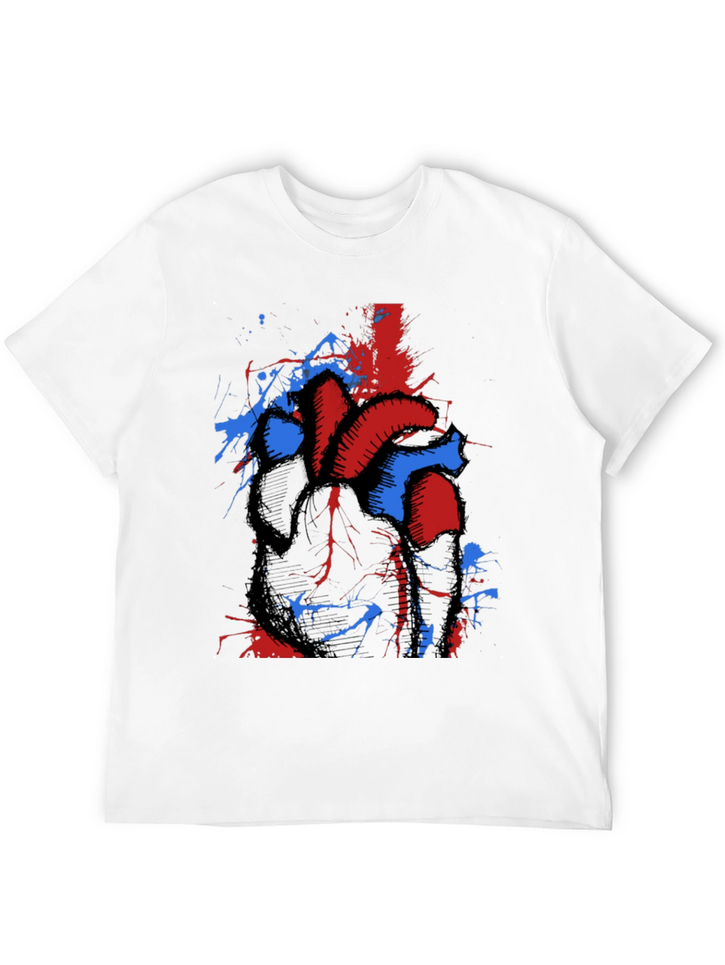 Anatomical Heart Splatter Graphic Tee - Unique Design